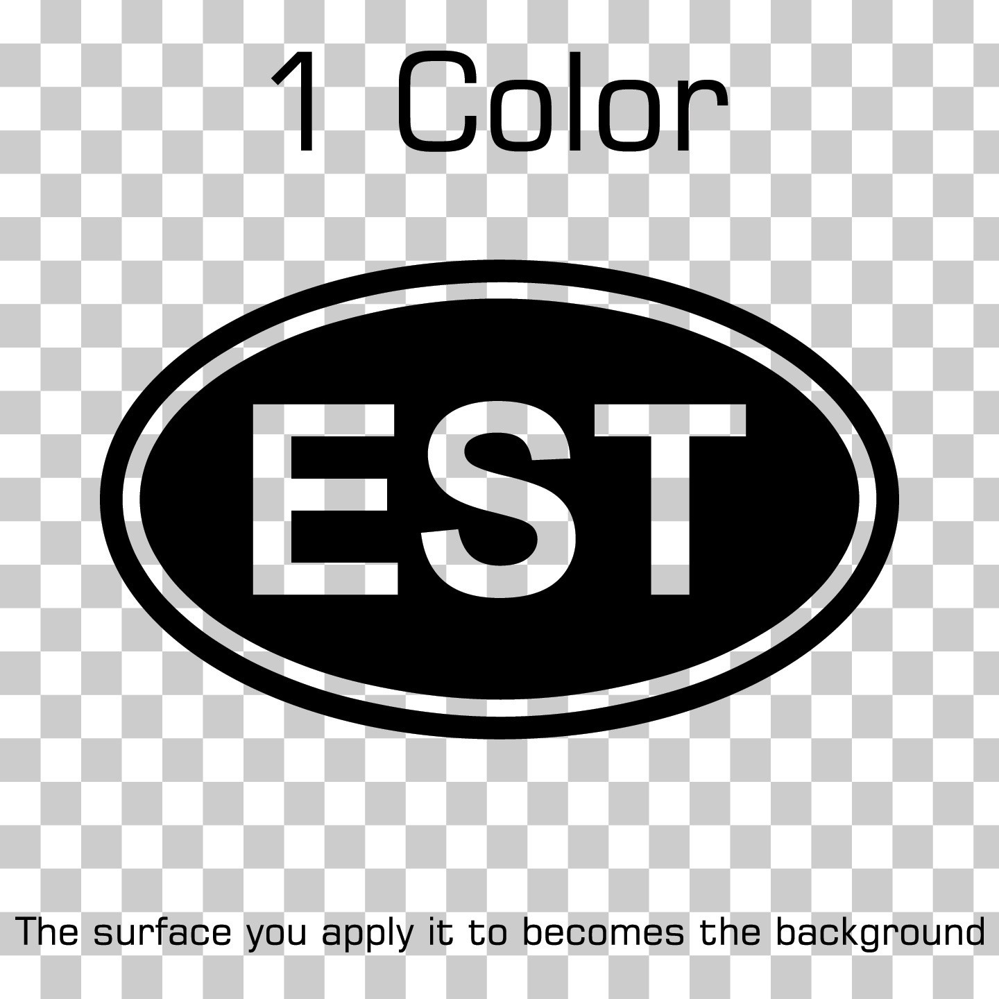Estonia EST Oval Country Code Vinyl Decal Sticker for Car Window Laptop & Gifts