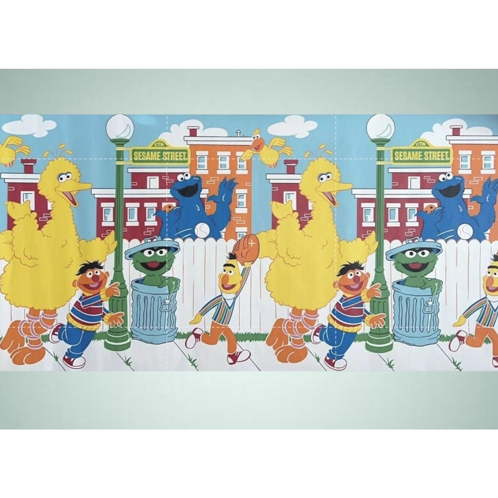 Vintage 1990s Sesame Street WB361 Wallpaper Border NOS 15 Ft Big Bird Bert Ernie