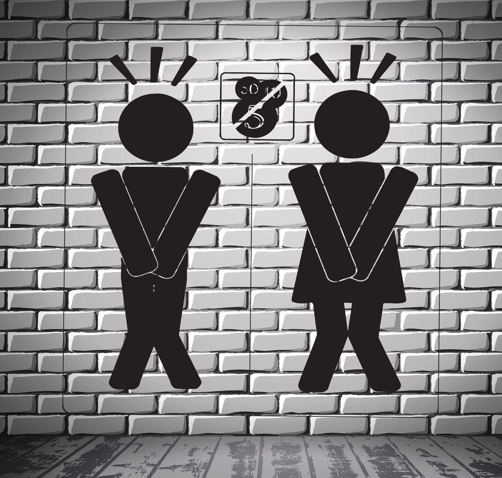 Vinyl Decal Emblem Badge Hygienic Place Men Women Wall Sticker (n604)