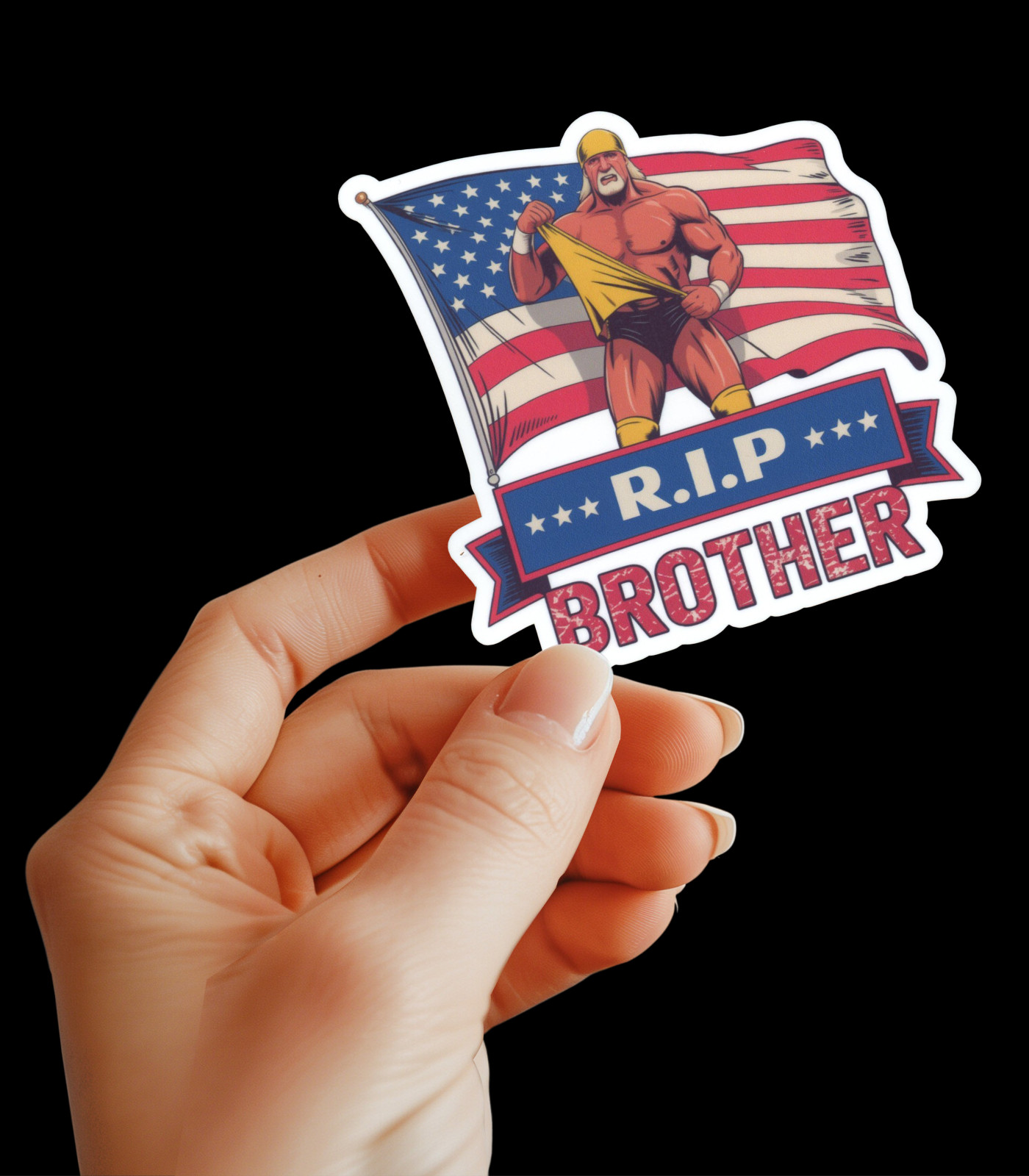 RIP BROTHER Hulk Hogan Sticker Wrestling Vinyl Decal Free Shipping 3.5" x 3.5"