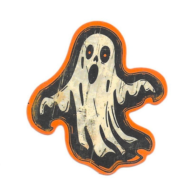 Screaming Ghost Sticker Spooky Phantom Vinyl Decal Gothic Horror Autumn Decor