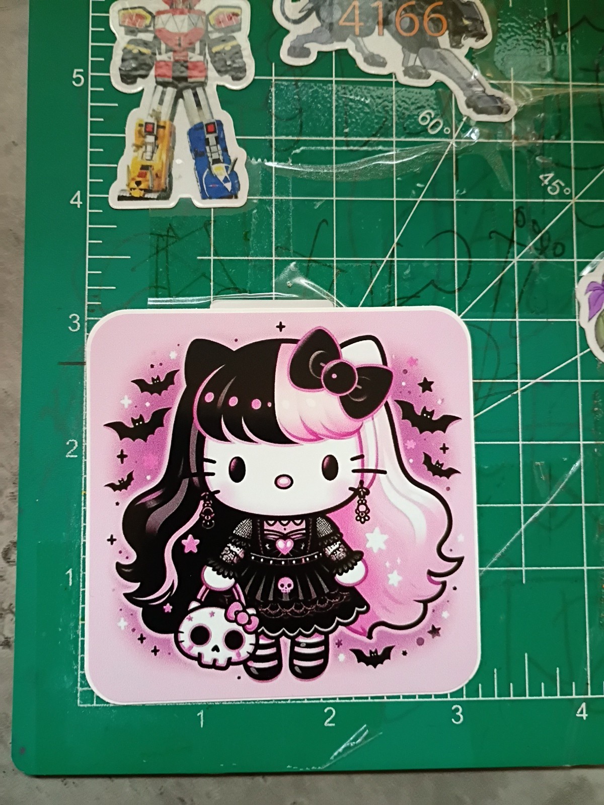 HELLO KITTY X VYNIL, HIGH GLOSS STICKER X 3X3 INCHES STICKER X SQUARE ROUND EDGE