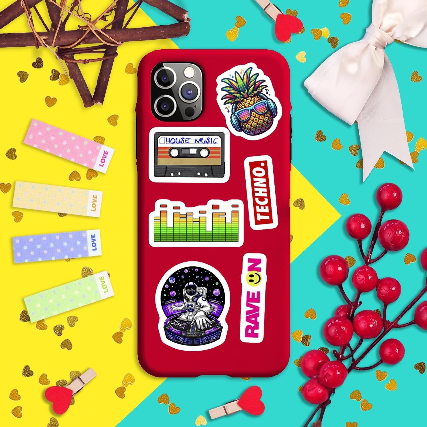 BulbaCraft 100Pcs DJ Stickers for Water Bottle and Laptop – DJ Party Favors a