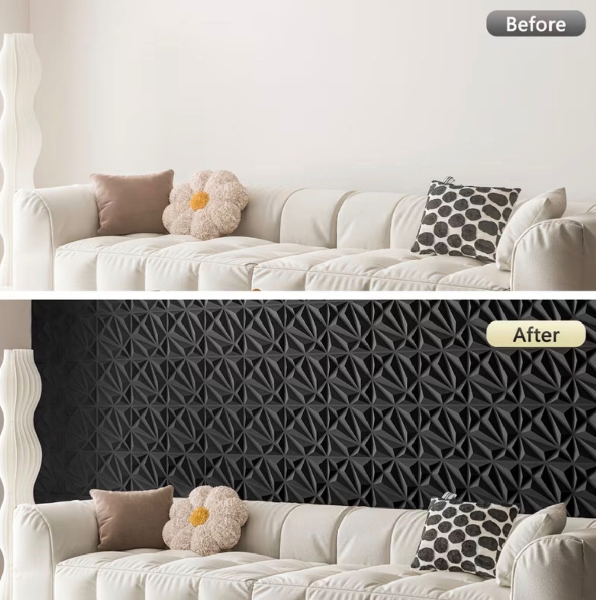 33pcs 3D Wall Panels, 11.8"x11.8", PVC Material, Lightweight & Fire Resistant