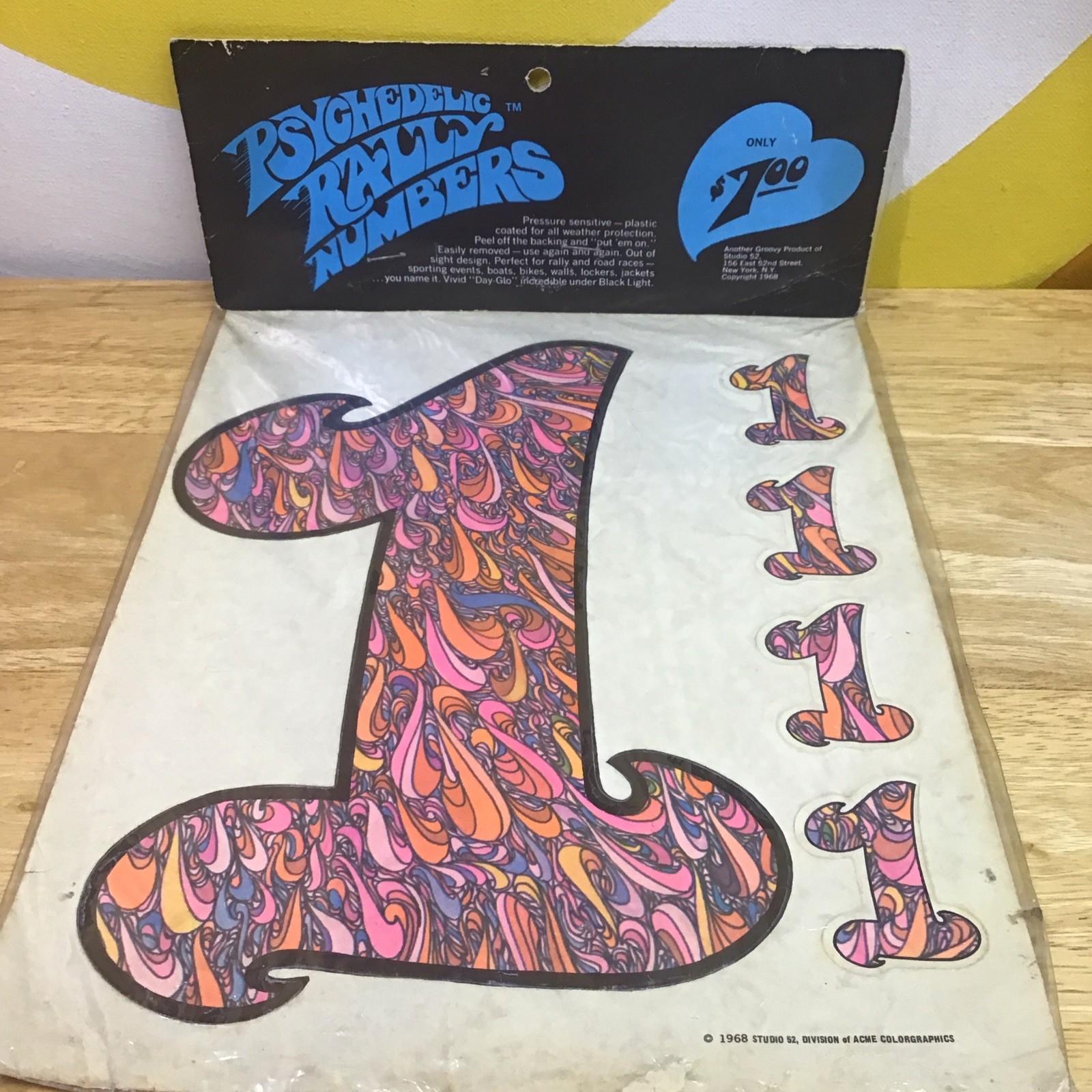 True VTG 1960'S PSYCHEDELIC GROOVY Rally Car STICKERS #1 Sm/LG Mod Retro 1968