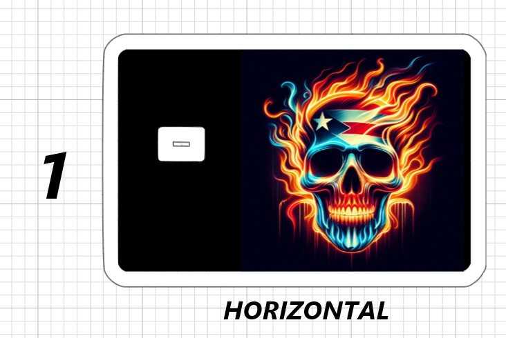 Puerto Rico Bad Ass Skull Flag Neon Credit Debit Card ATM Skin Sticker Rican US