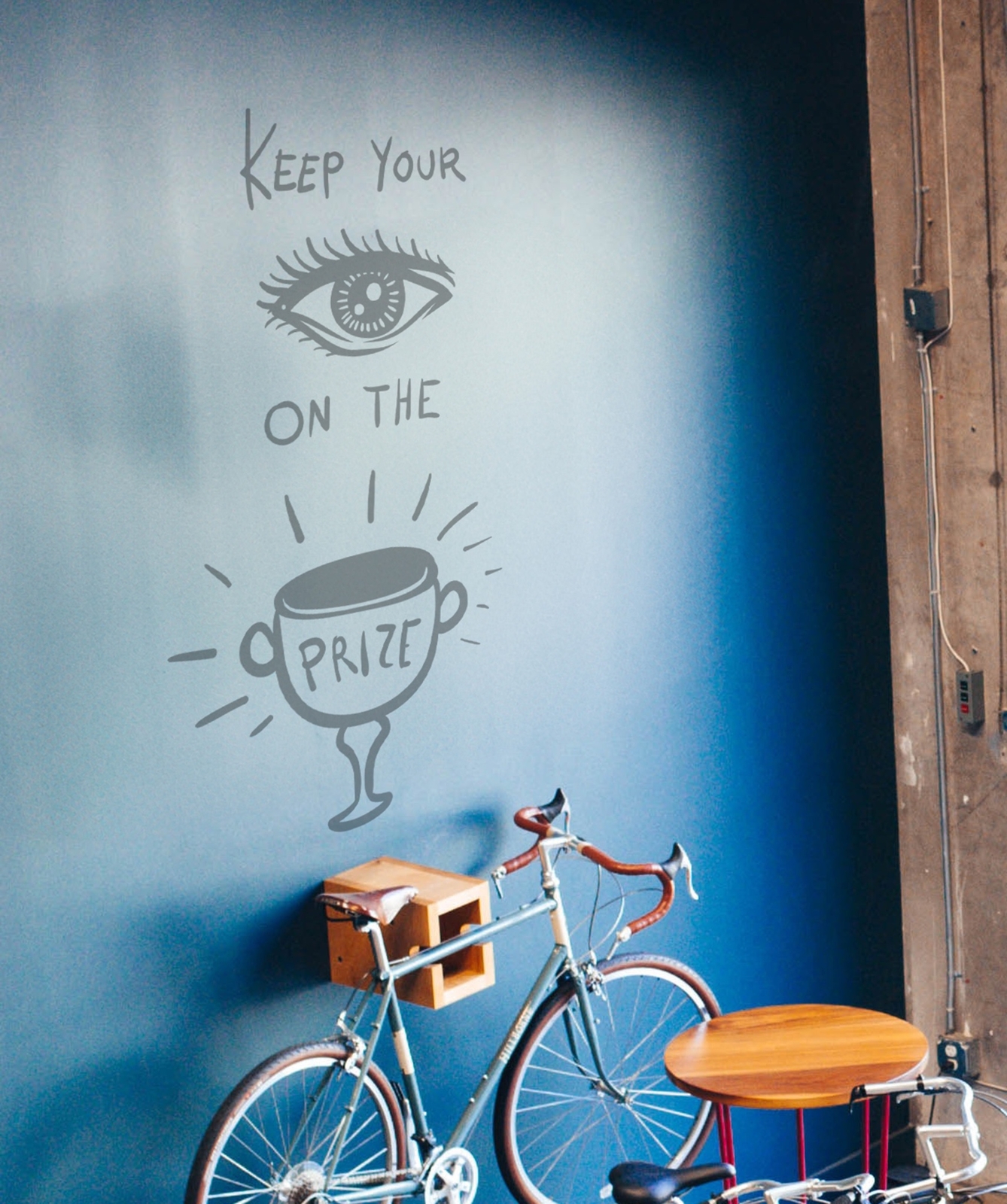 Motivational Wall Quote Decal: Keep Your Eyes on the Prize Wall Decal Sticker.
