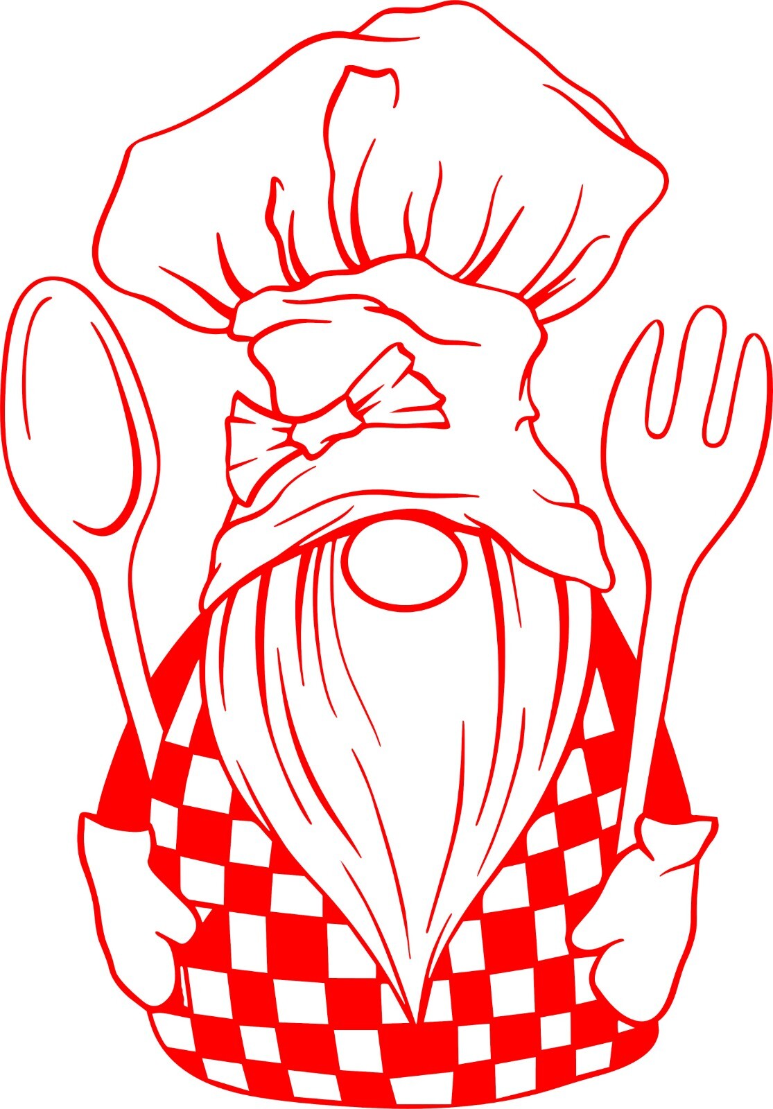 Gnome for the Kitchen 5" h X 3.5" w in your choice of color