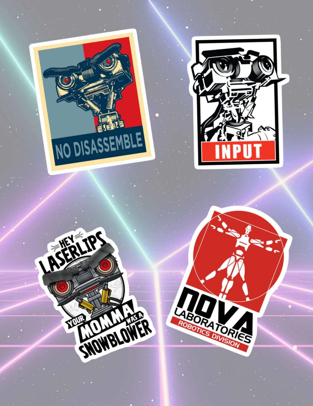 Short Circuit 80's Movie Sticker Pack