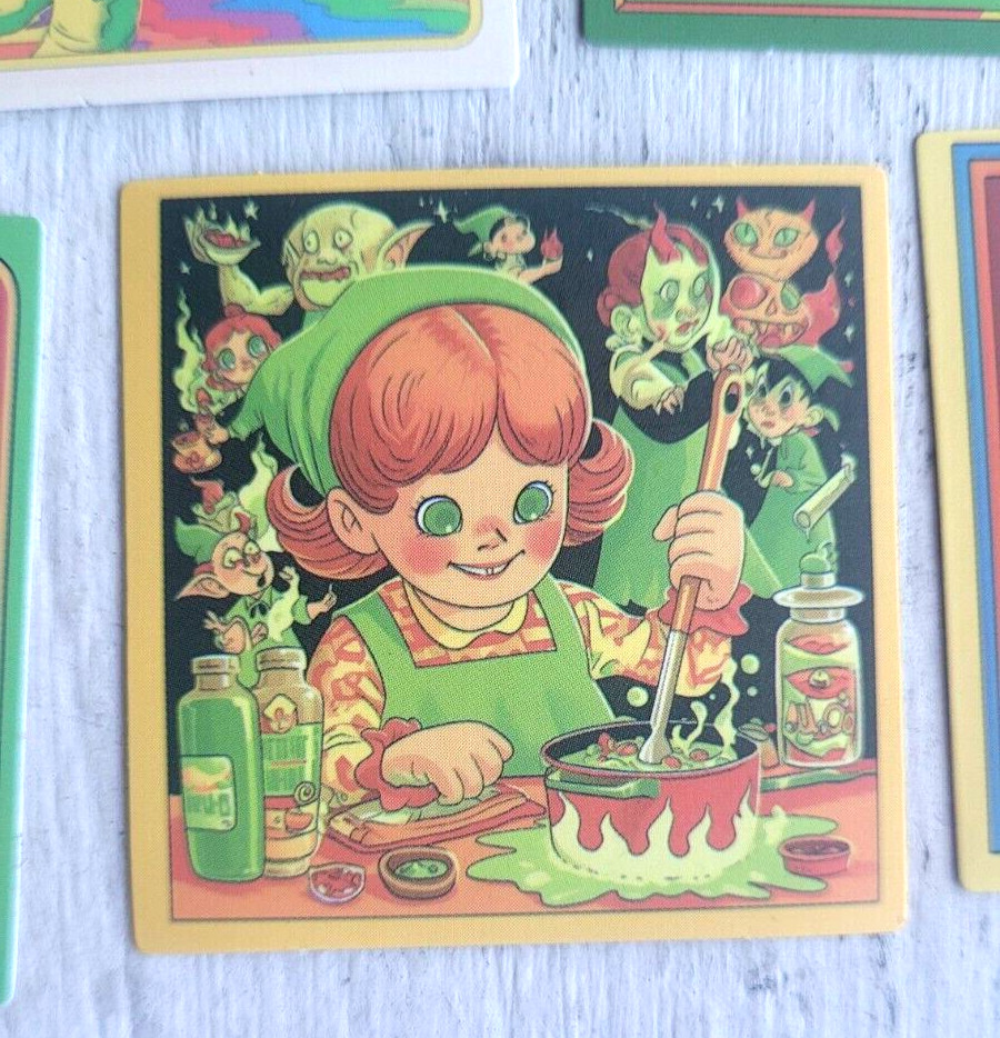 Haunted Active Spirit Creepy Witch Holiday Elf Sticker Lot Of 5 Pcs Pc