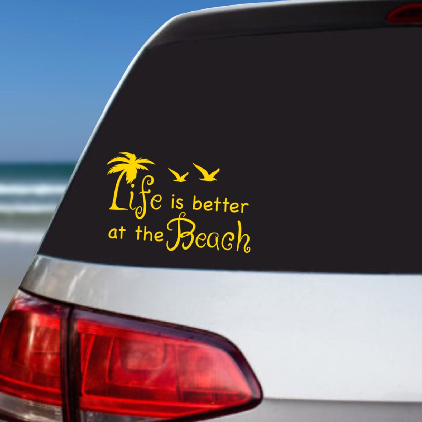 Life is Better at the Beach Decal. Beach Car Decal. Palm Tree Decal. Beach SVG.