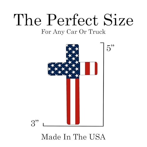 Flag Cross US United States of America USA Car Truck Window Decal 5 Inch