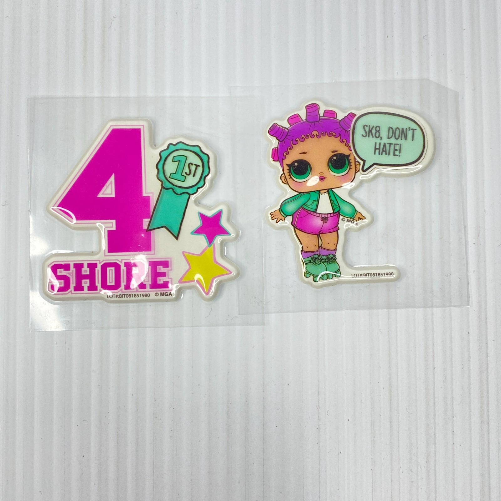LOL Doll Stickers Set of 2 Sk8 Don't Hate 4 Shore Puff Stickers NEW