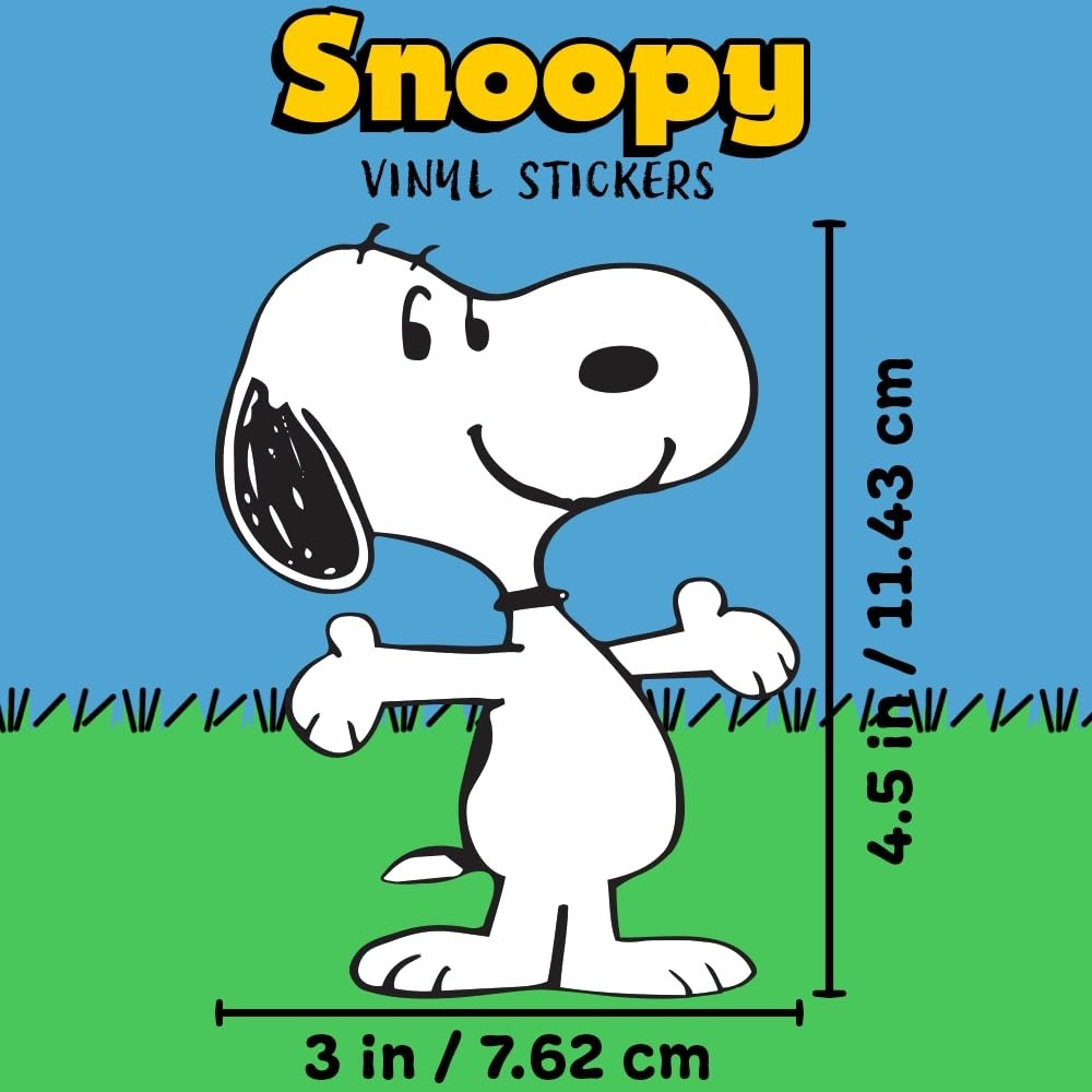 Cute and aesthetic sticker of Peanuts Snoopy smiling 3"W x 4.5"H