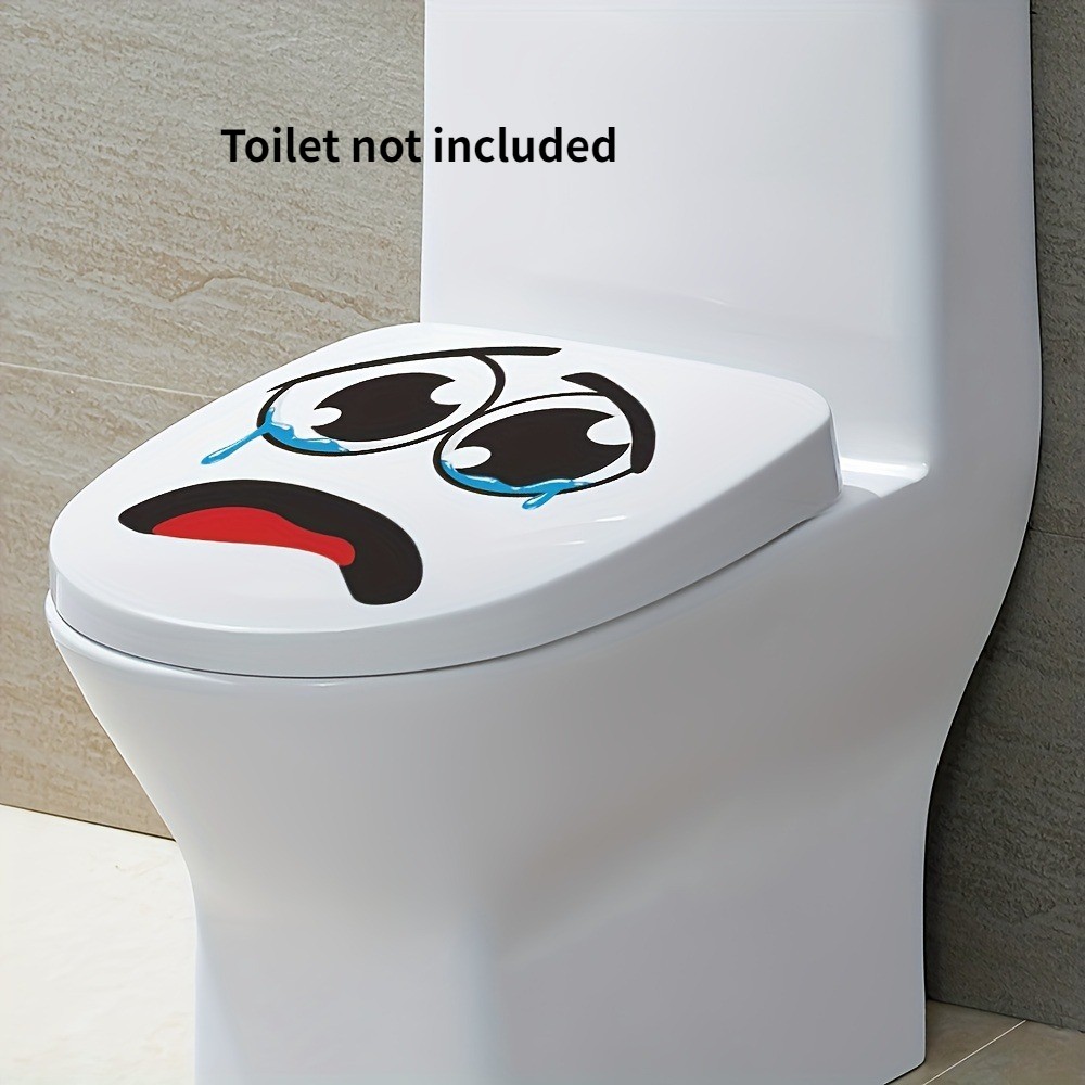 Lightweight Adaptable Compact Funny Crying Face Toilet Sticker for Bathroom Home