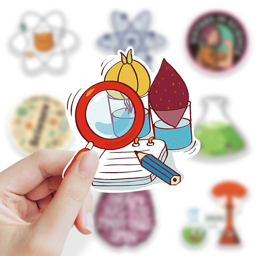 100Pcs Cartoon Scientific Elements Sticker for Adults Teens Girls Water Bottles