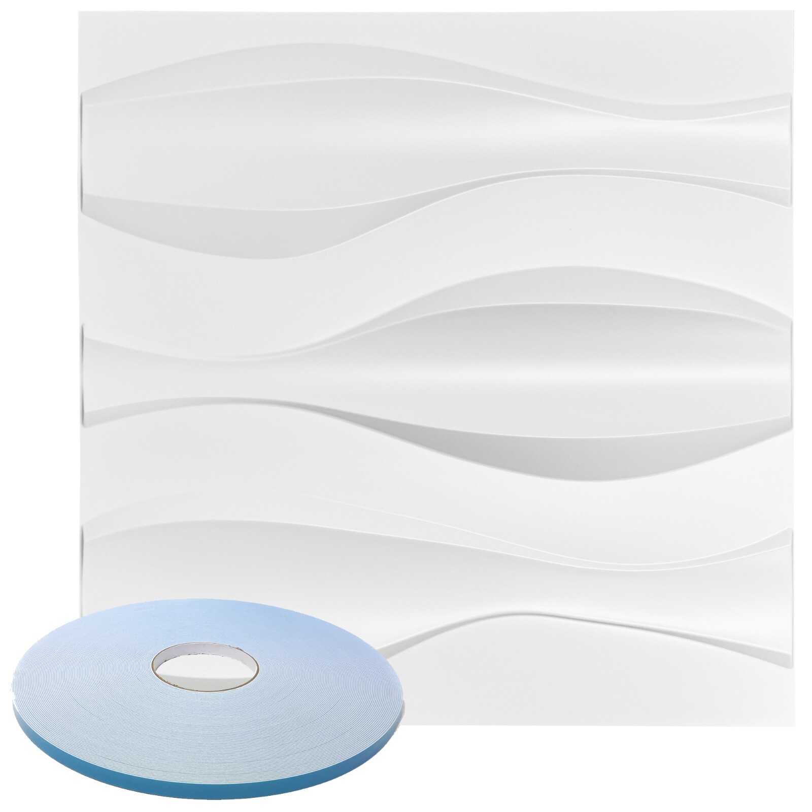 Star Textured Premium PVC 3d Wall Tile Panel 19.7" x 19.7" Pack of 12 White