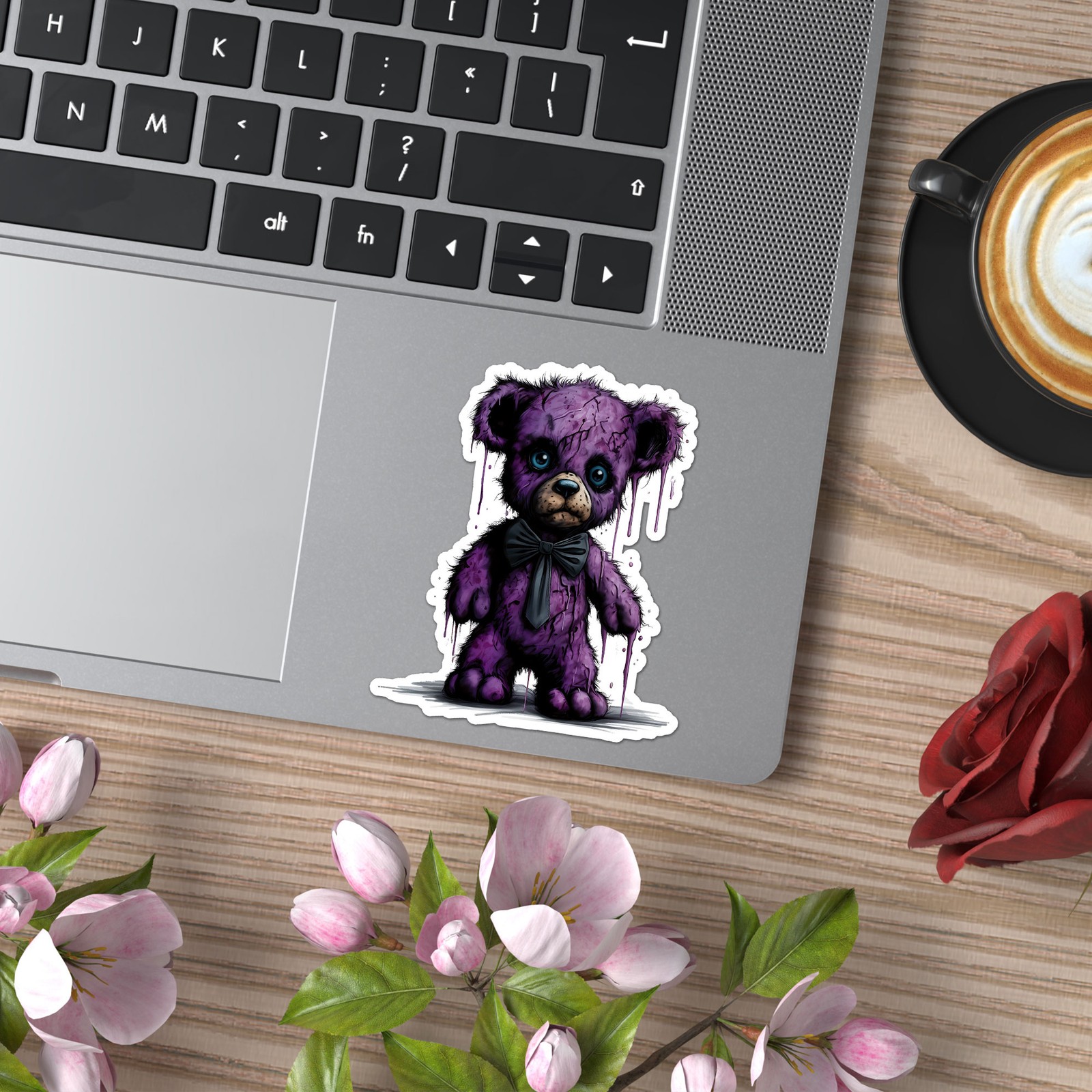 Purple Teddy Bear – Vinyl Decal Sticker – Car Window Laptop – ebn11538