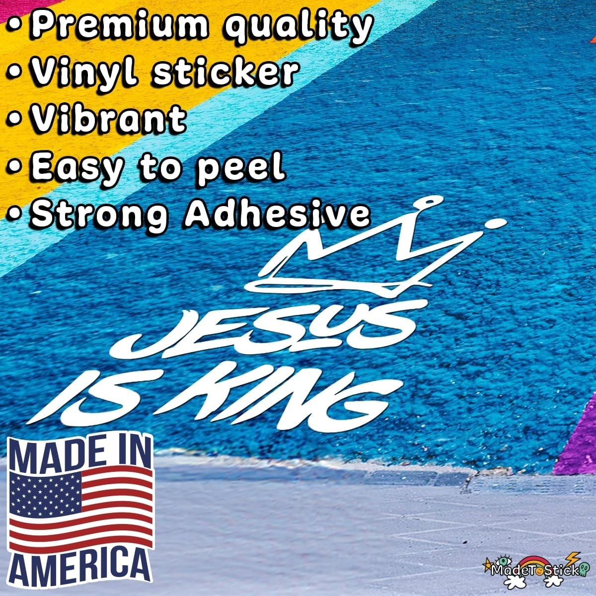 Jesus is King 6" x 4.5" Sticker Vinyl Decal