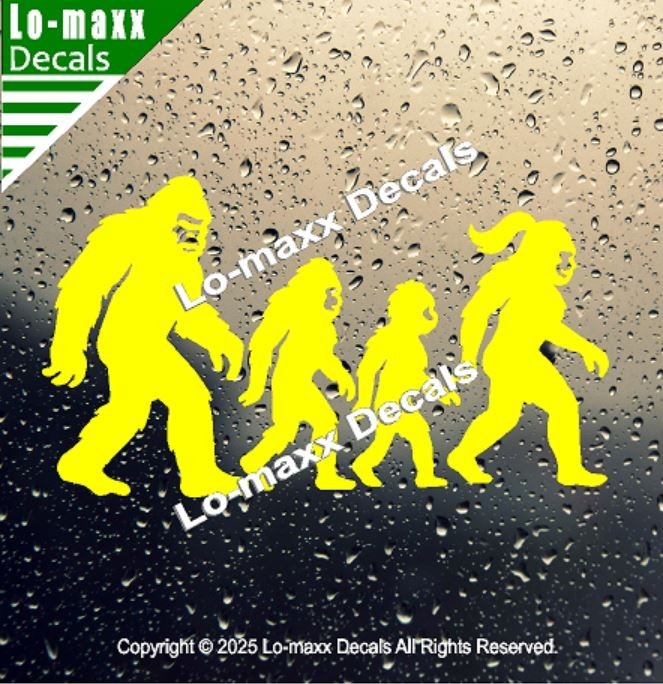 Bigfoot Sasquatch Family Vinyl Decal Die Cut Sticker for Car Truck SUV Window