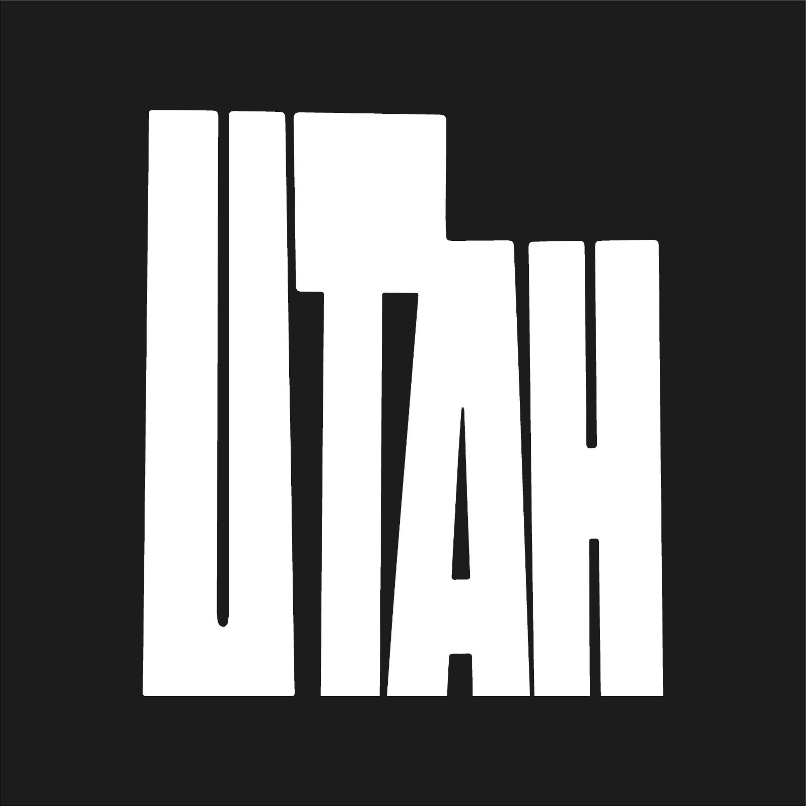 Utah State Typography Name Outline Vinyl Decal sticker