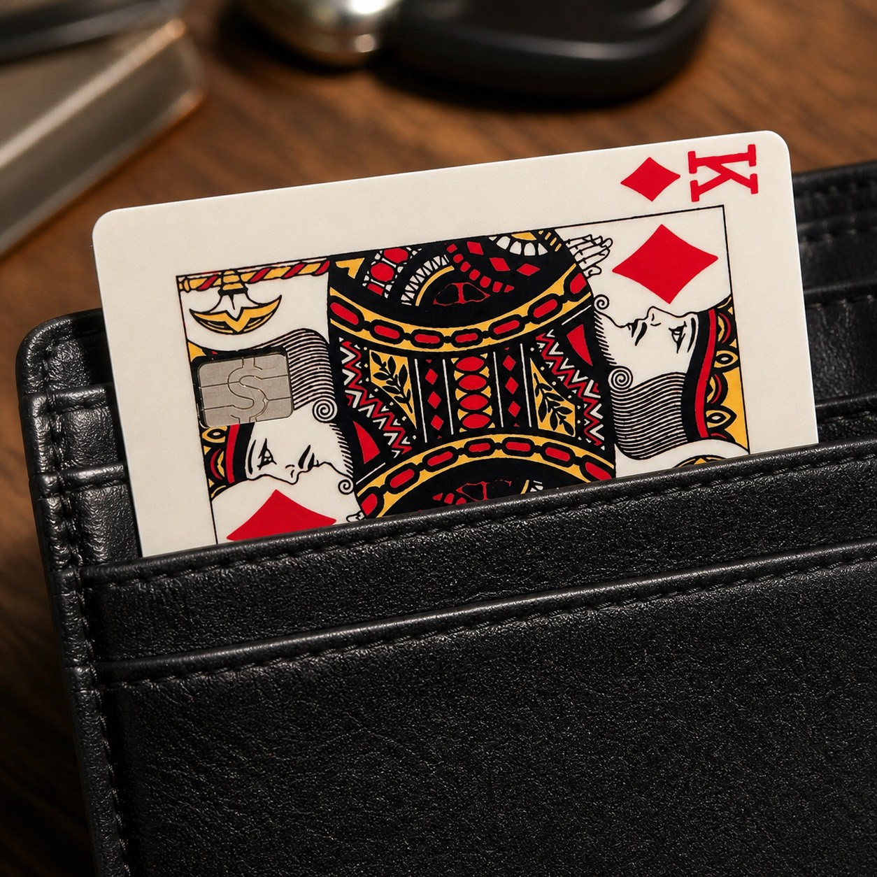 King of Diamonds Credit Debit Card Skin Cover Sticker Chip Funny Decal – 2 Pack