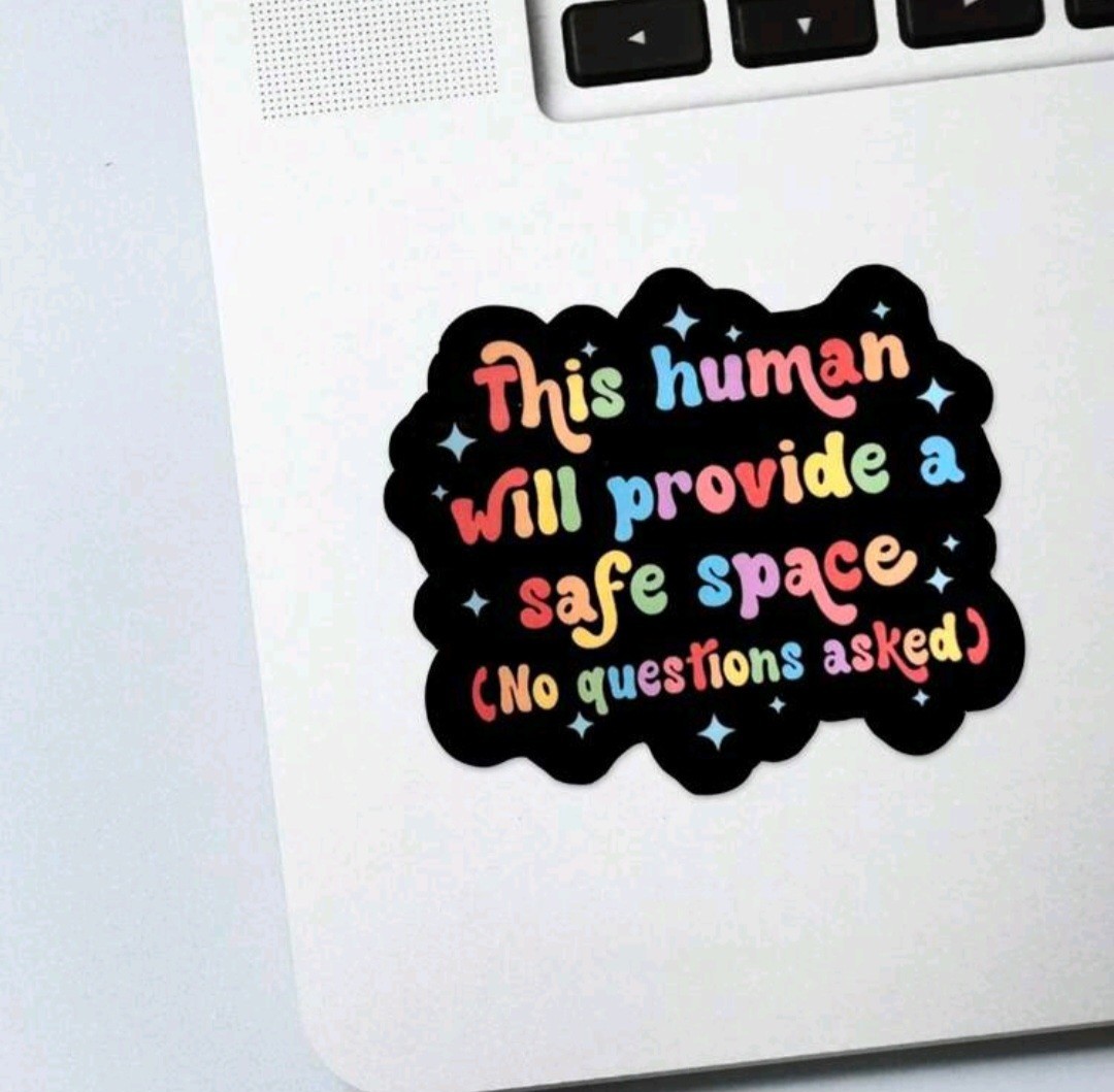 This Human Will Provide A Safe Space Sticker Pride LGBTQ 3x3in Free Shipping
