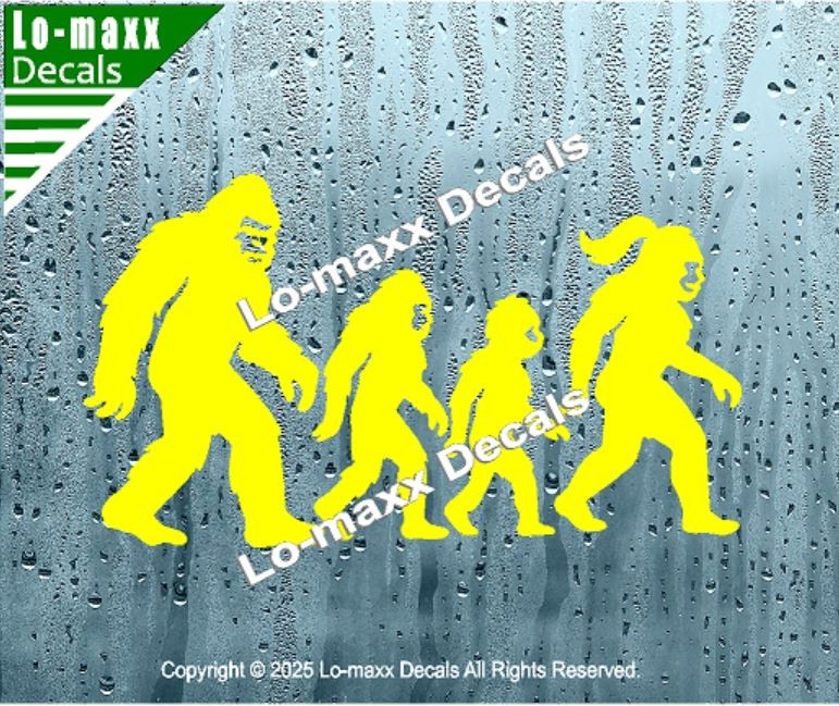 Bigfoot Sasquatch Family Vinyl Decal Die Cut Sticker for Car Truck SUV Window