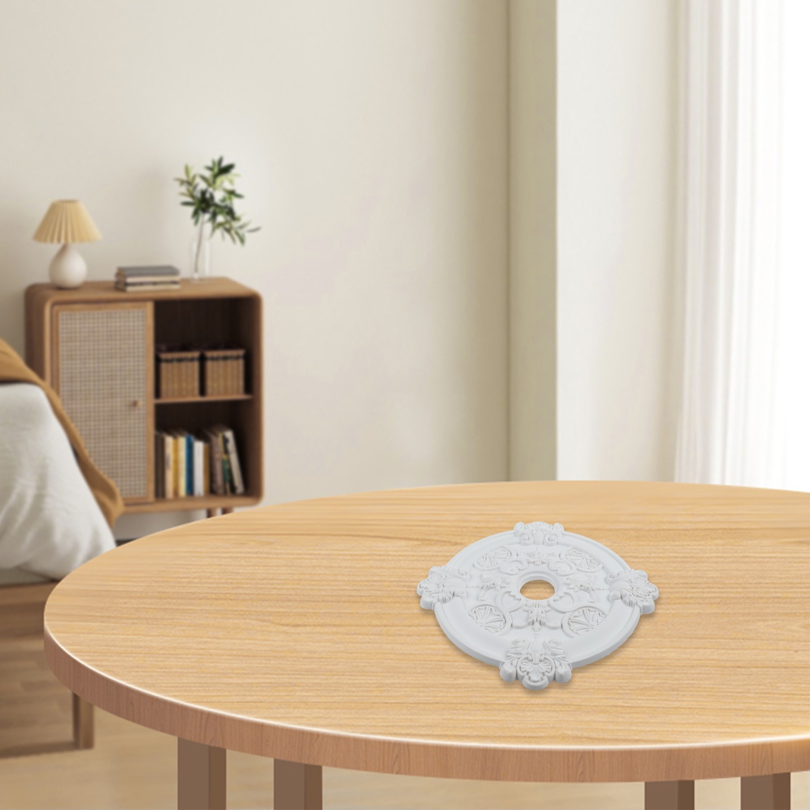 Lightweight Circular PU Lamp Base Secure Attachment for Your Ceiling Lighting