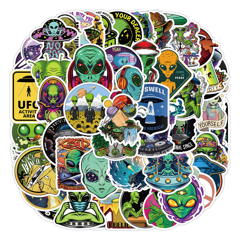 100Pcs Alien Sticker for Adults Teens Girls Scrapbooking Water Bottles