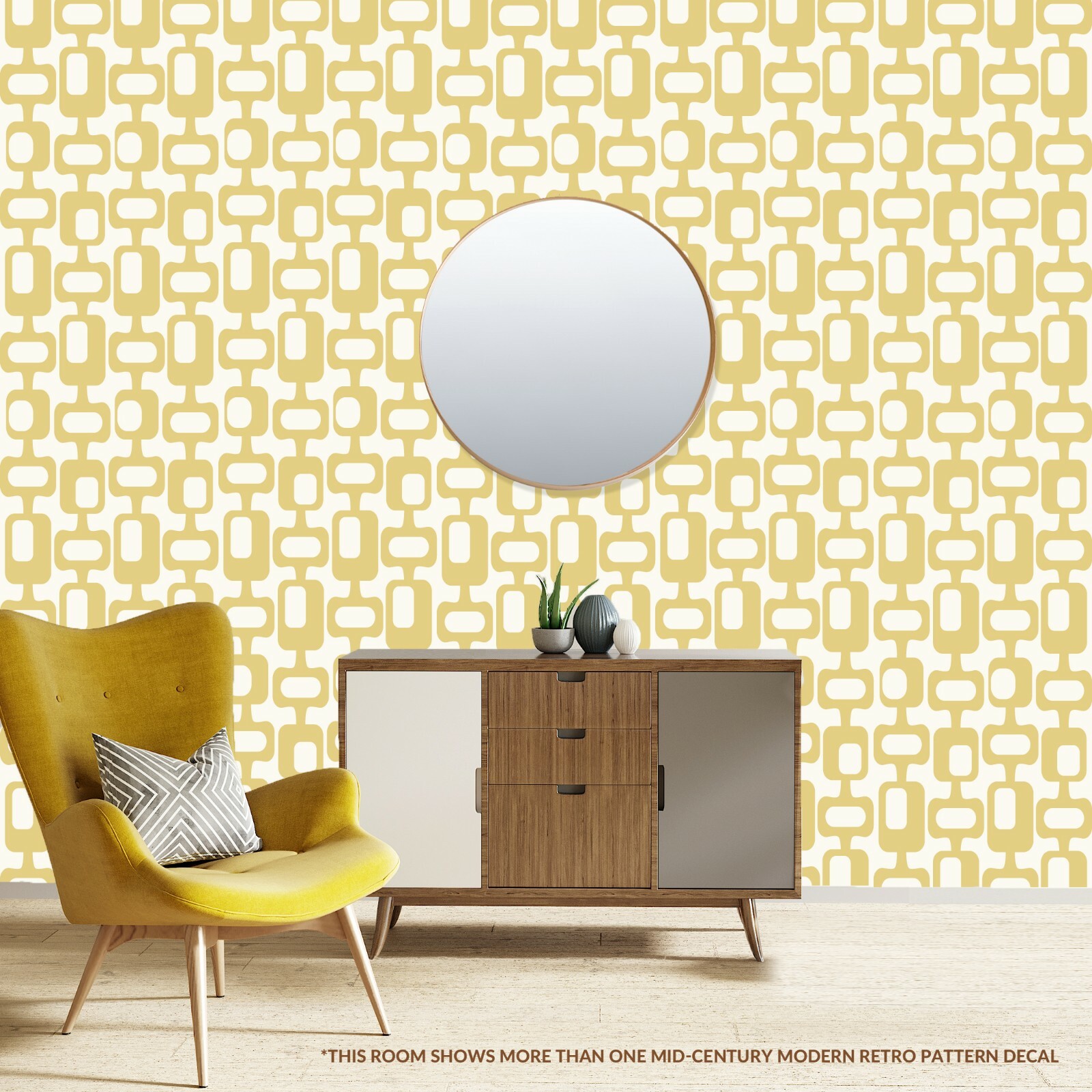 Mid-Century Modern Retro Pattern Wall Decal