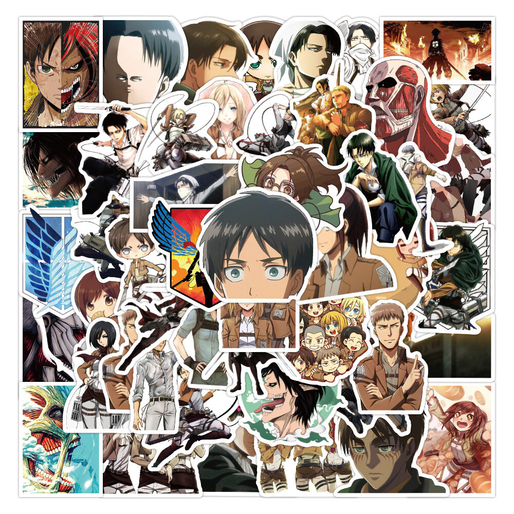 100Pcs Attack on Titan Sticker for Adults Teens Girls Scrapbooking Water Bottles