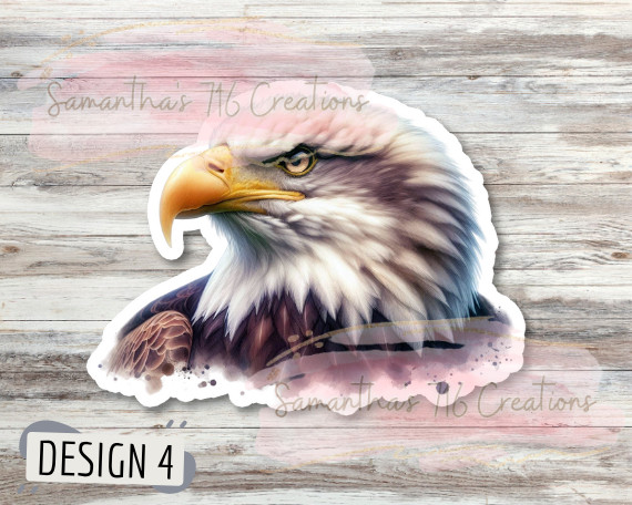 American Bald Eagle Vinyl Stickers 3" For Laptops, Indoor, Water Resistant