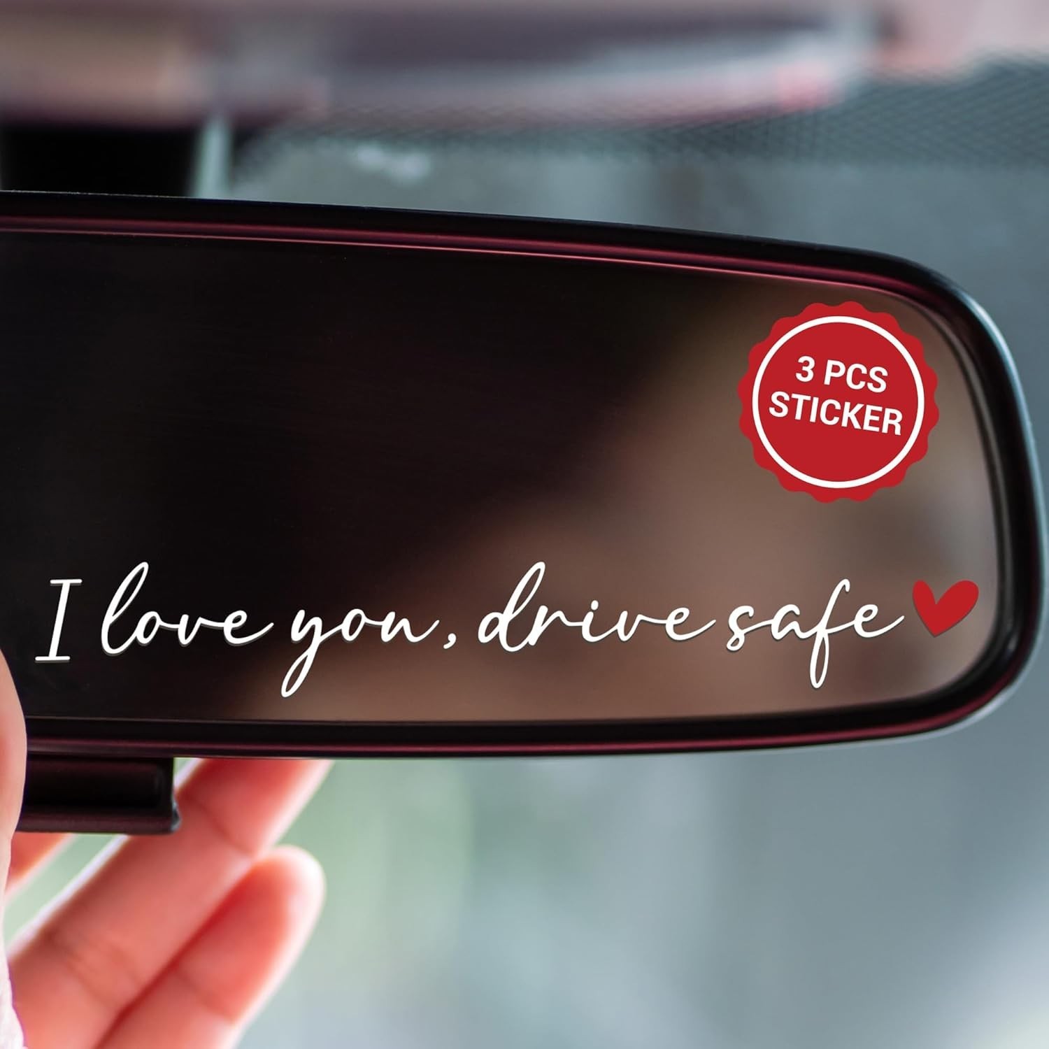3PCS I Love You Drive Safe Mirror Sticker White, Car Stickers & Decals, Cute …