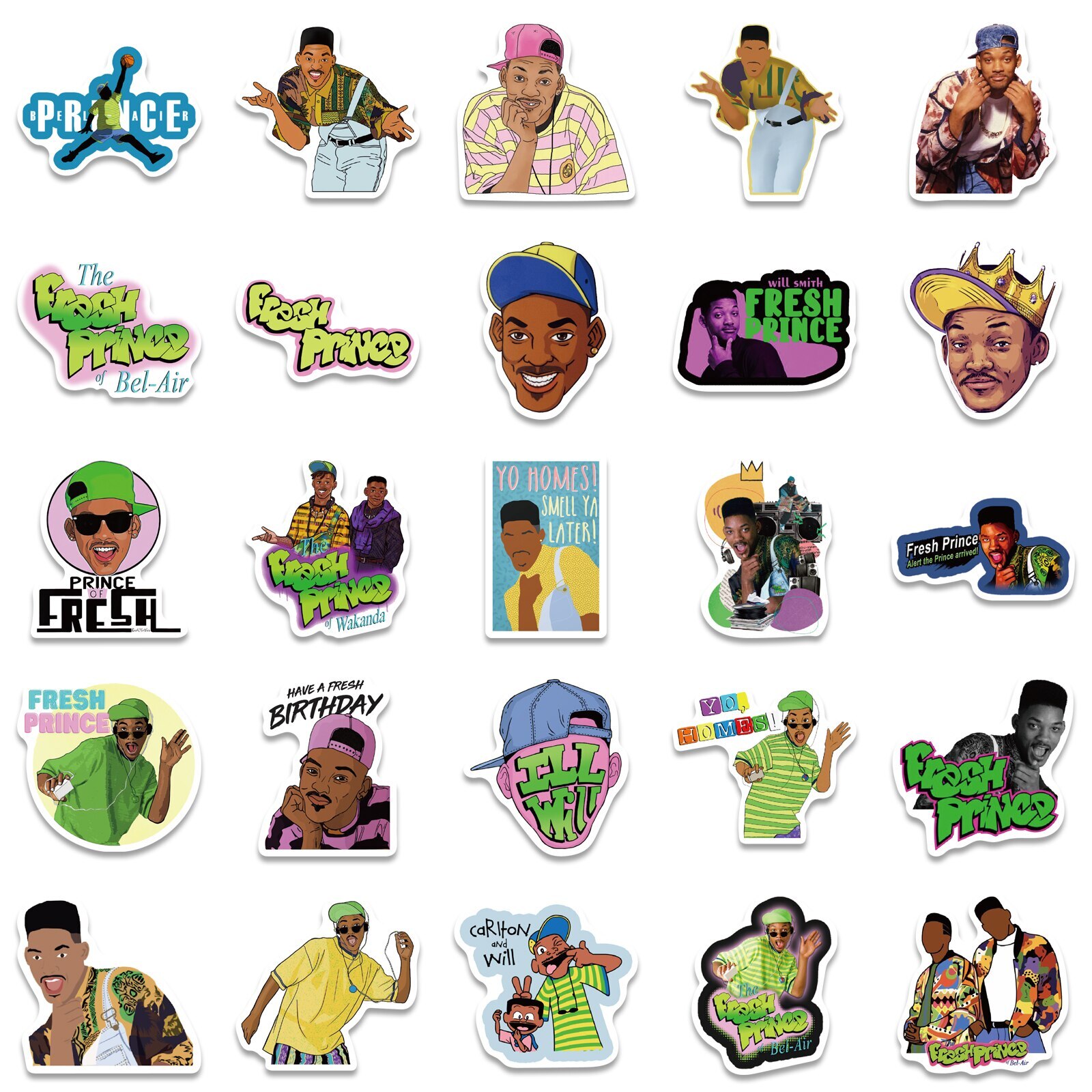 FRESH PRINCE of BEL-AIR Vinyl Sticker~Will Smith~90's TV Show~Water Bottle Decal