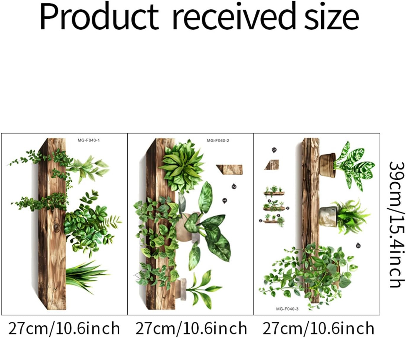 Green Plant Wall Decals 3D Bonsai Tropical Betterfly Wall Sticker Creative Vinyl