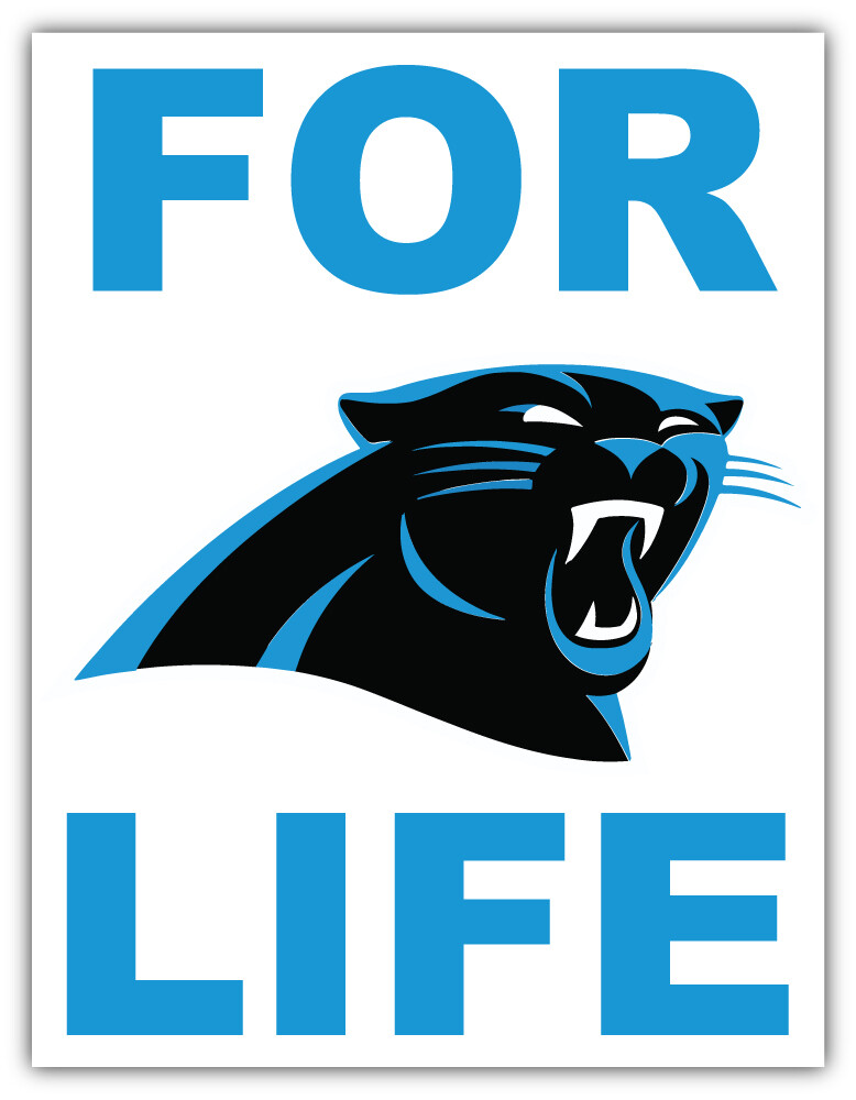 Carolina Panthers For Life NFL Sport Car Bumper Sticker Decal "SIZES"