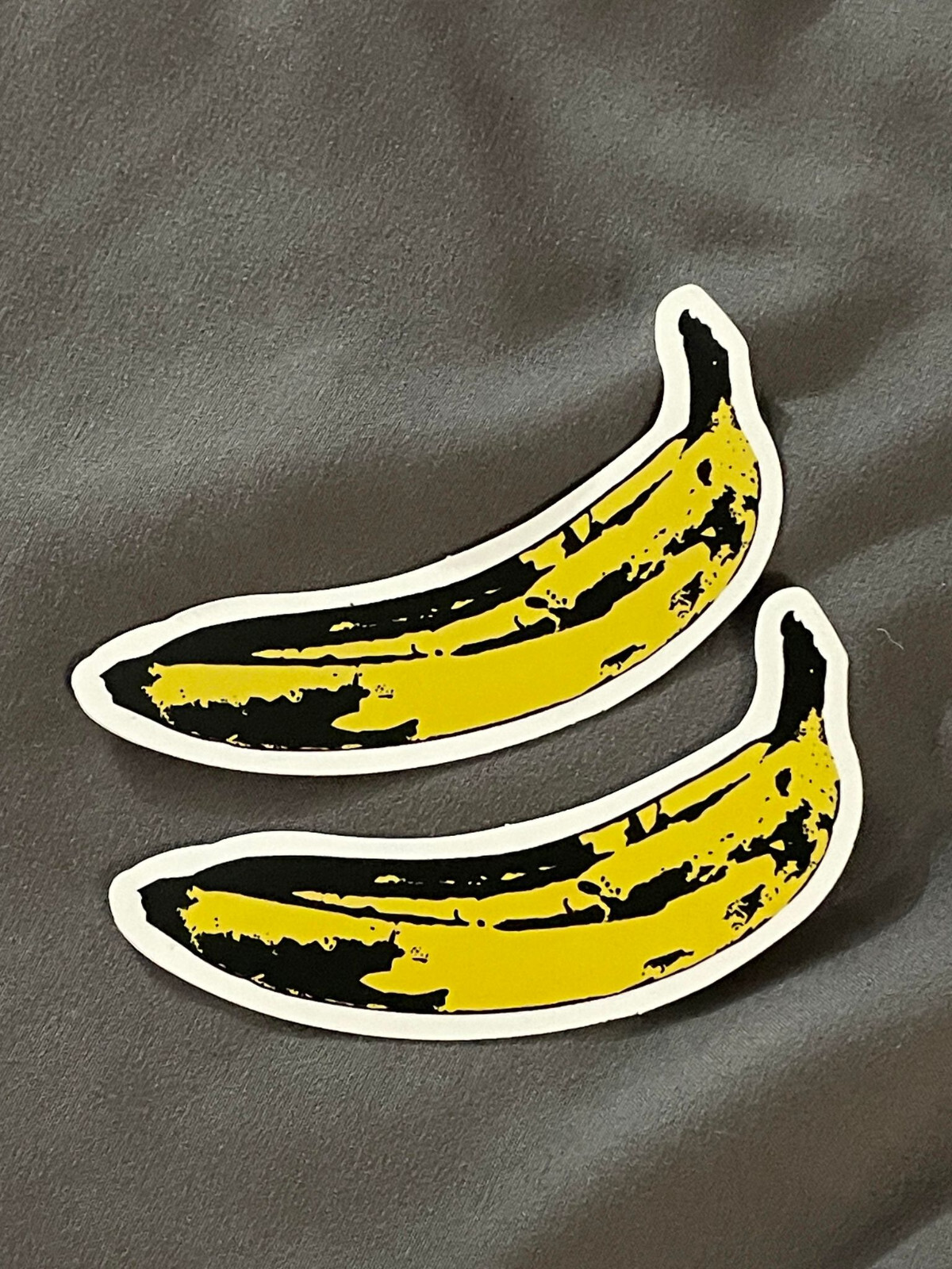 Lot of 2 VELVET UNDERGROUND 1" to 3 3/4" Band Logo Stickers Yellow FAST! FREE!