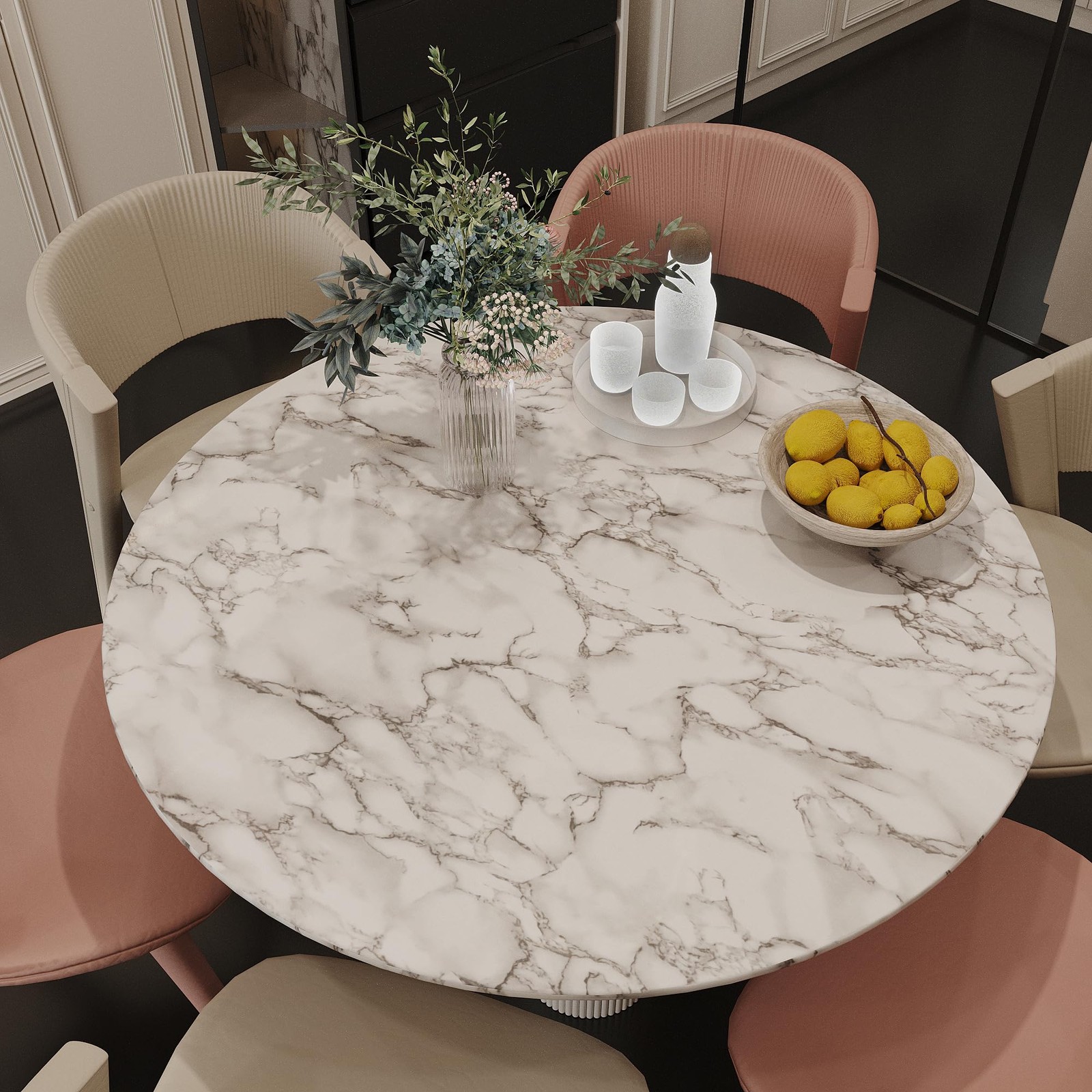 16"×118" Grey White Marble Wallpaper Peel and Stick Waterproof Gray Marble Vi…