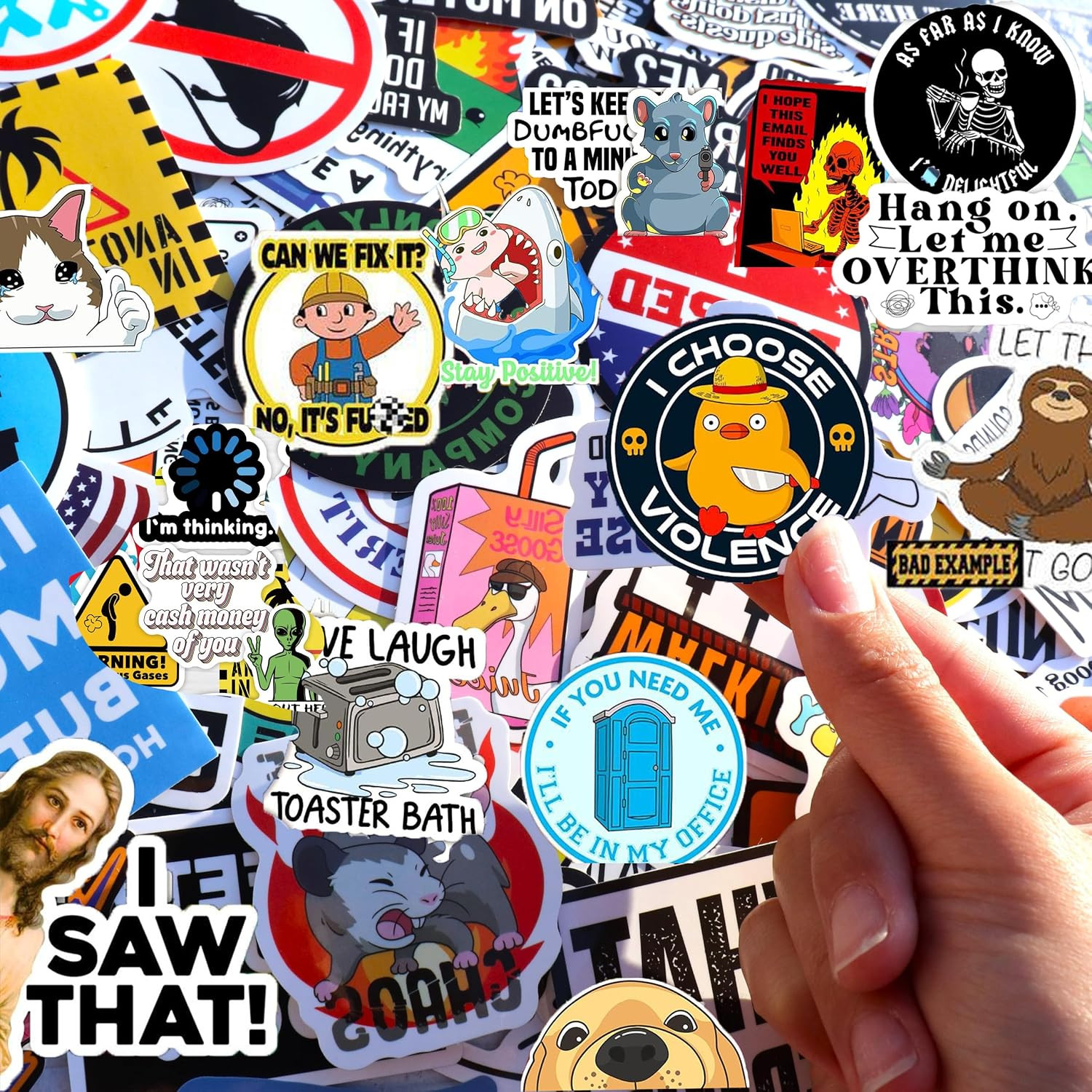150Pcs Funny Stickers for Meme Water Bottles Pack Waterproof Cool Stickers