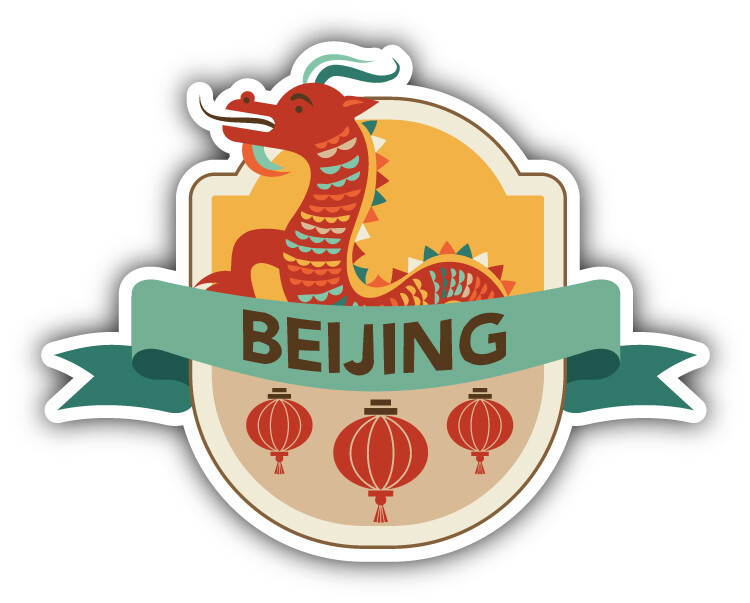 Beijing City China Travel Label Badge Car Bumper Sticker Decal