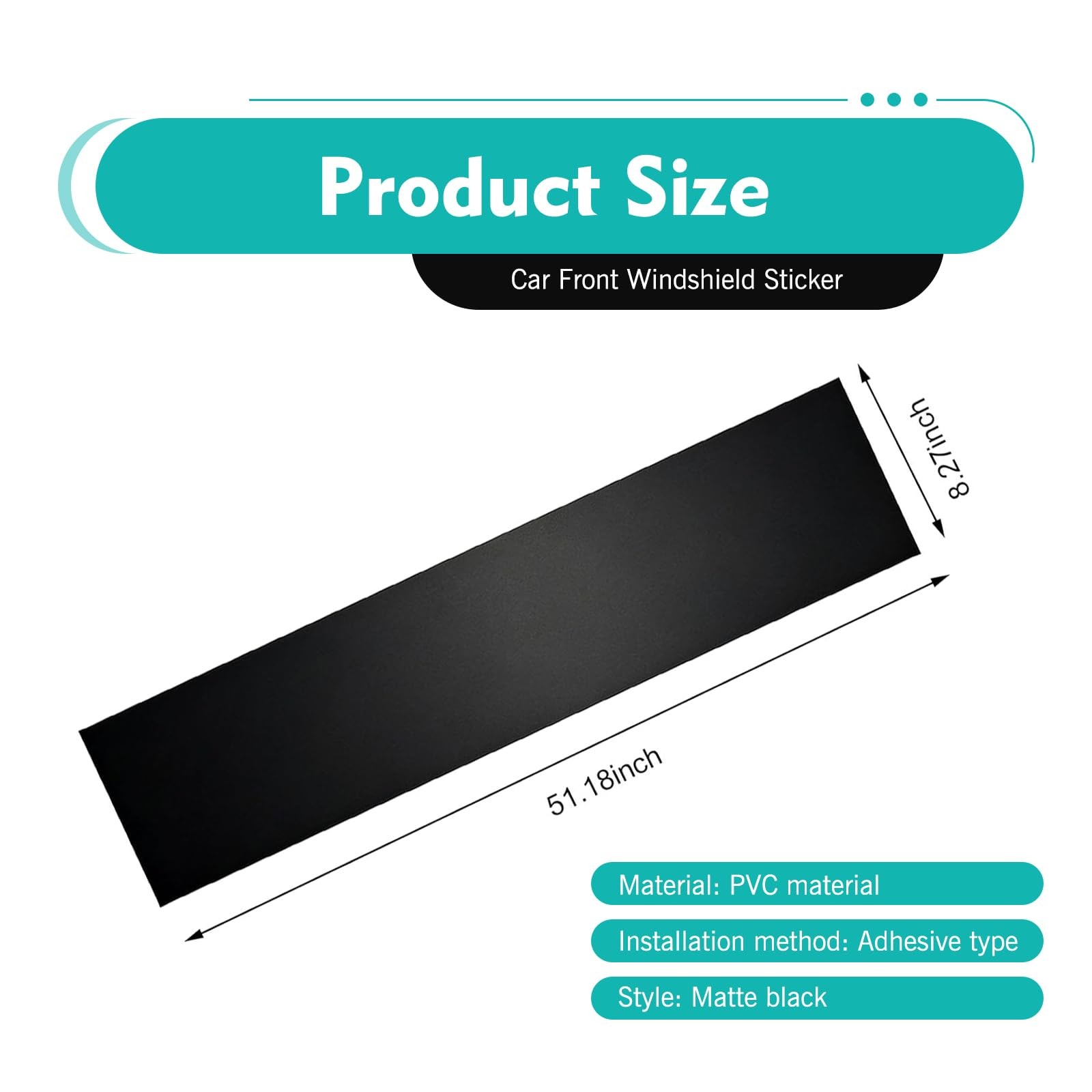 Car Windshield Tint Strip, Matte Waterproof Self-Adhesive Sun Visor Sticker, …