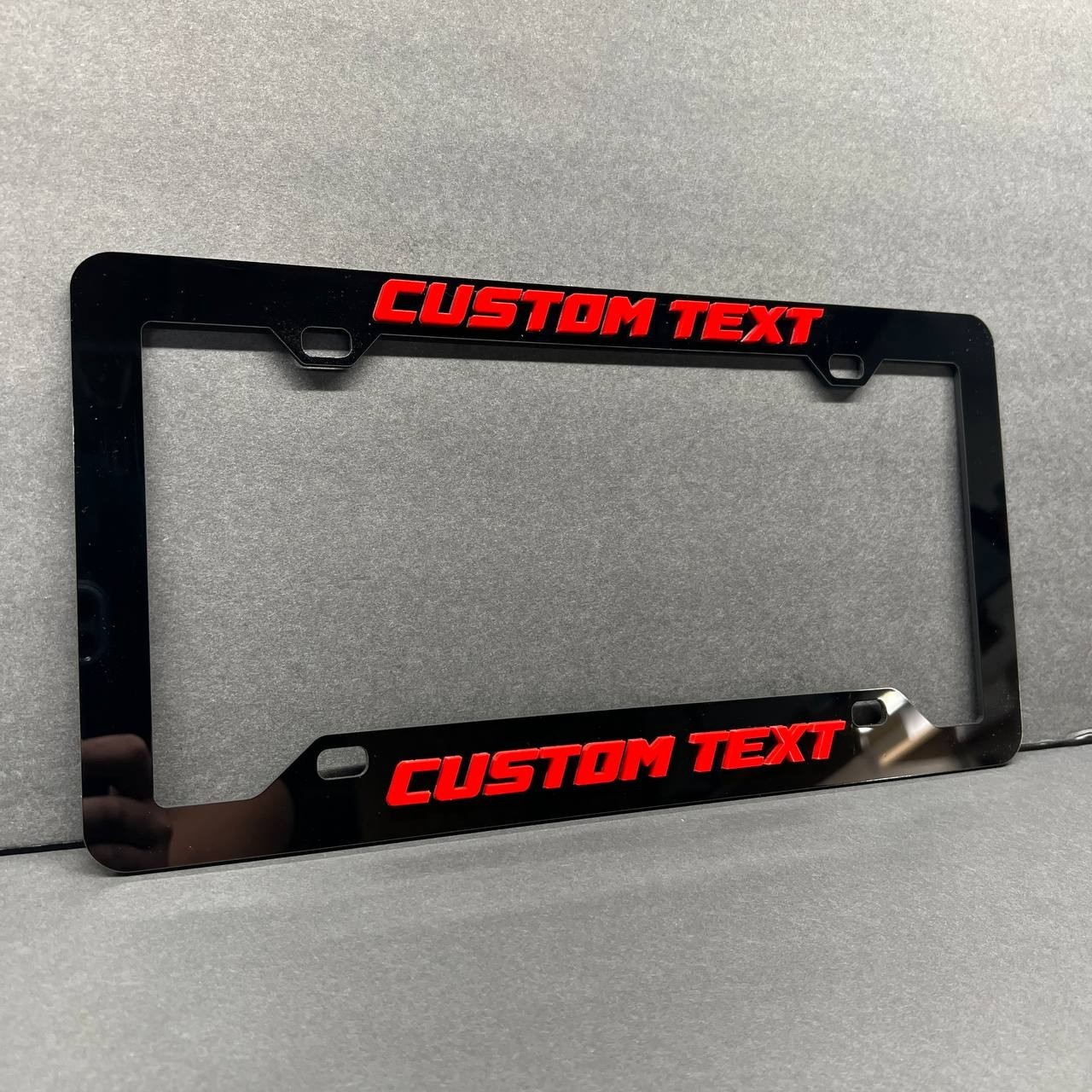 Personalized TEXT NAME LOGO Custom Car License Plate Frame 3D Laser Multicolor