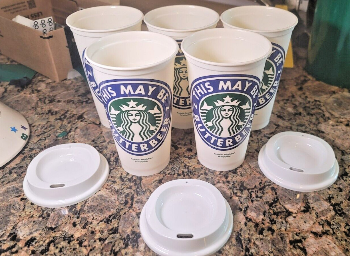 Starbucks Reusable Coffee Cup – This May Be Butterbeer with Lid