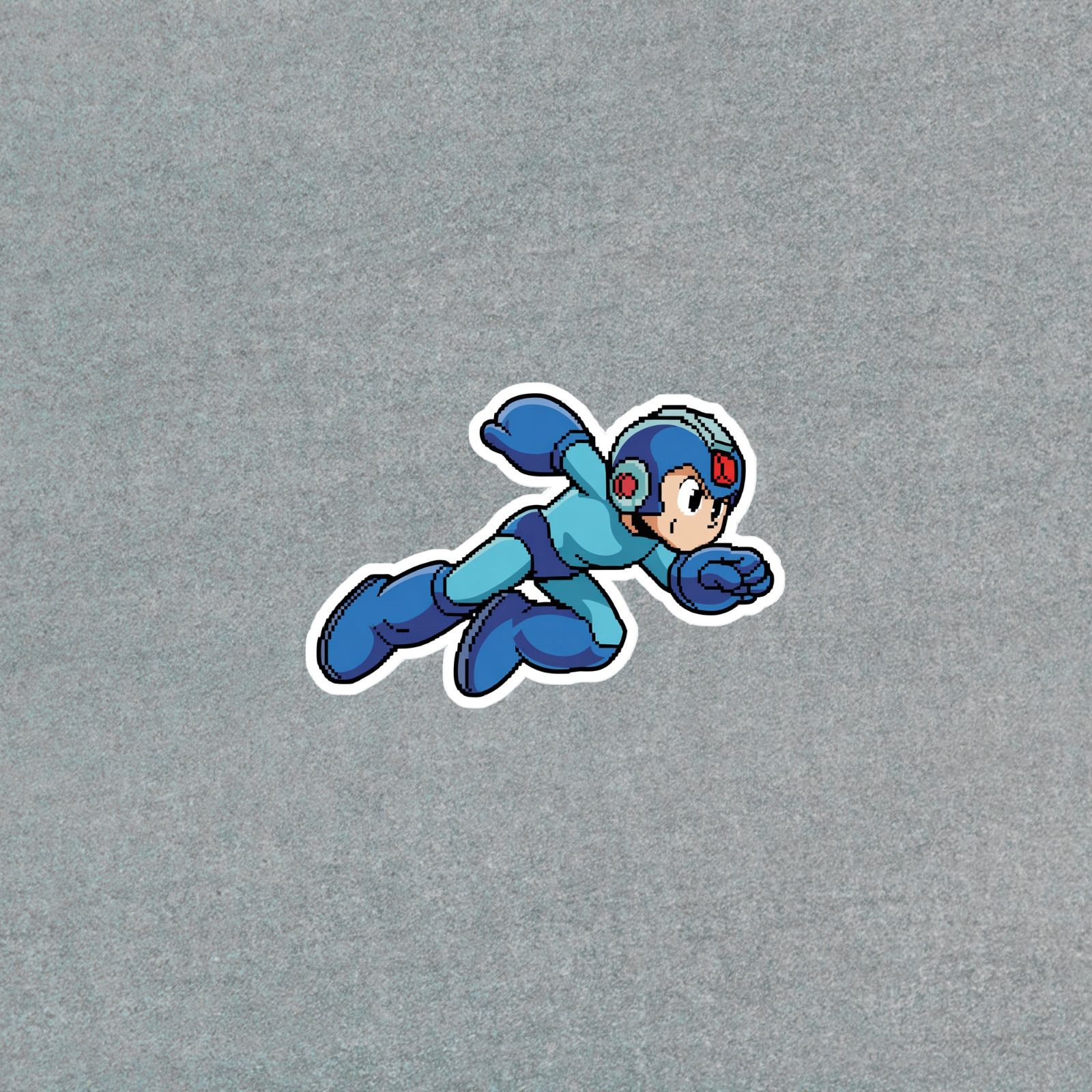 Retro Blue Robot Hero Pixel Art Vinyl Sticker #6617