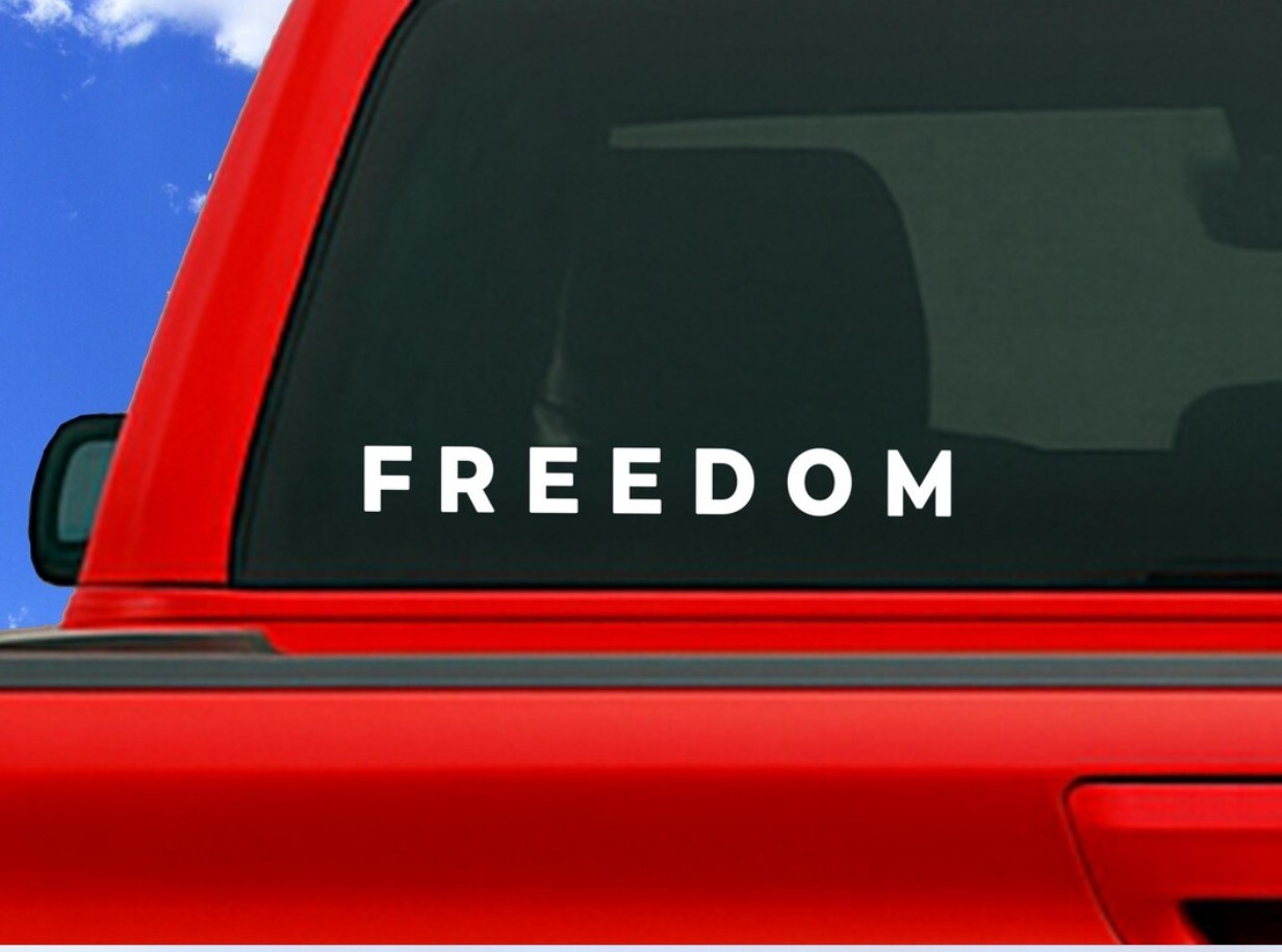 FREEDOM Vinyl Decal Sticker – Die Cut weatherproof – Charlie Kirk Patriotism USA