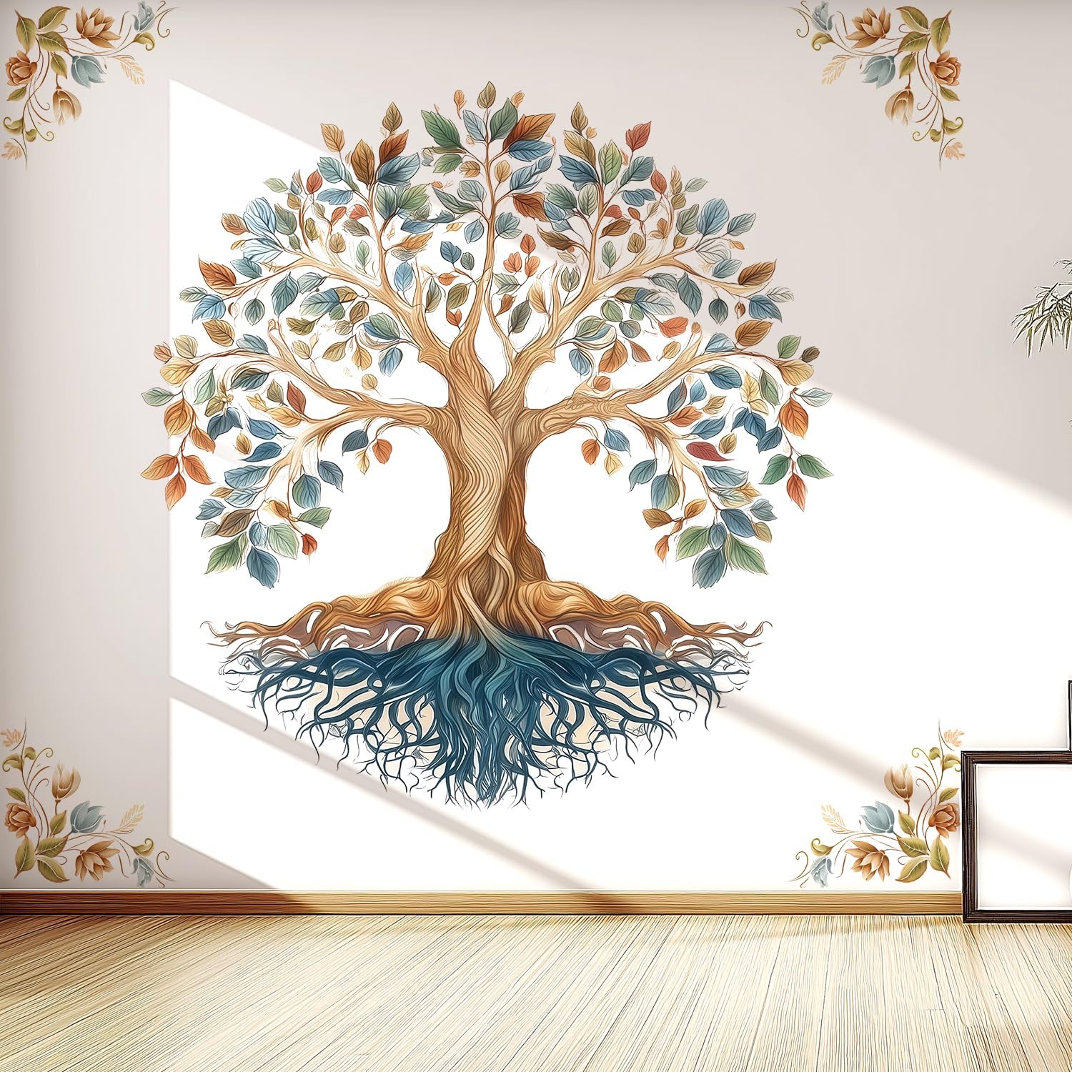 Tree of Life Wall Decals with Mandala Design, Large Bohemian Removable Wall A…