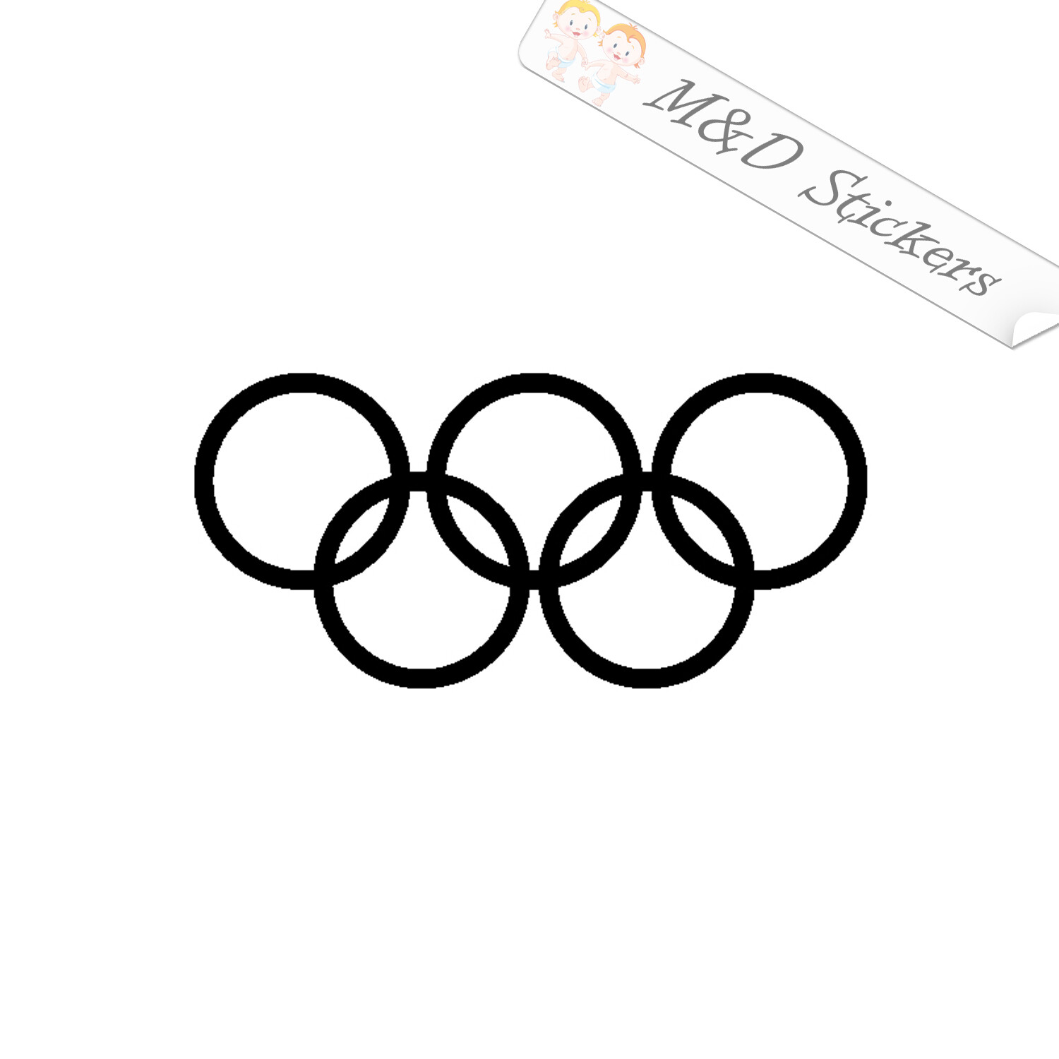 2x Olympic Committee rings Logo Vinyl Decal Sticker Different colors & size