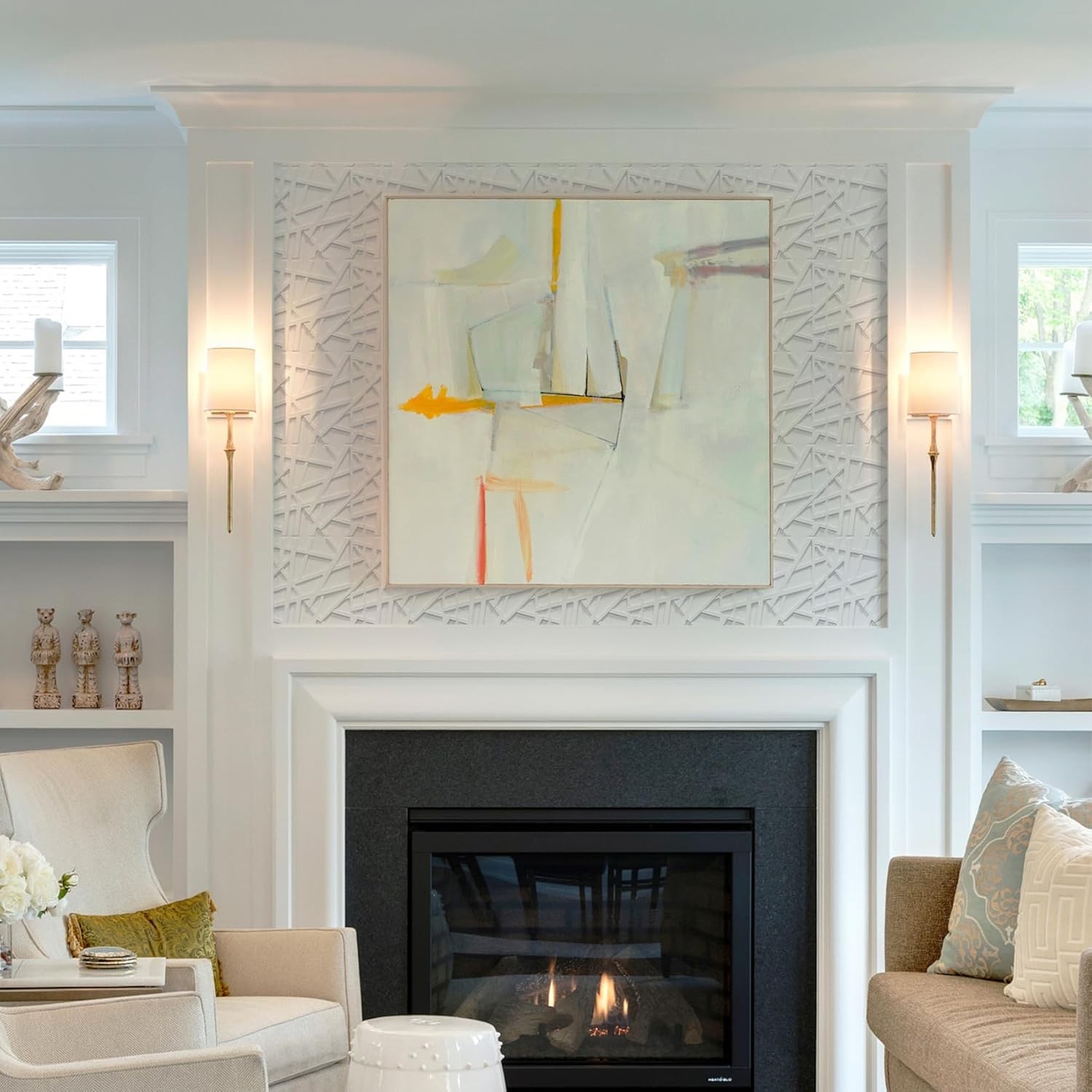 33 Pack 3D Wall Panels Interior Wall Decor 12"x12" White Accent Textured Wall