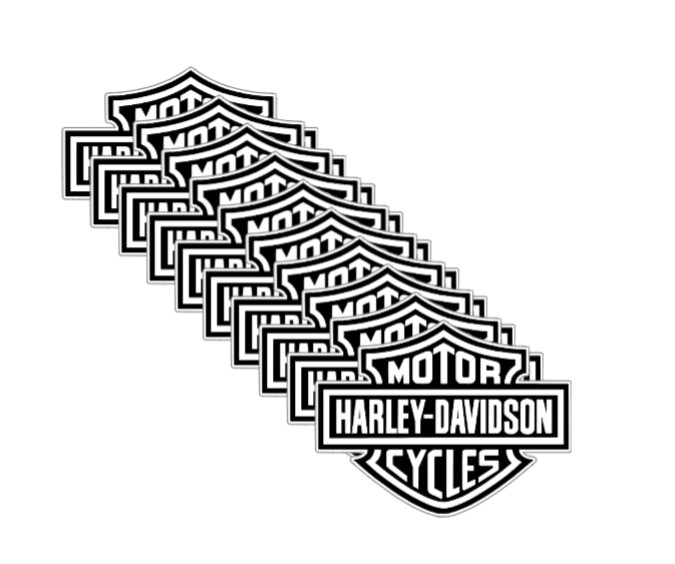 Harley 10 PC HQ B&W Sticker Set